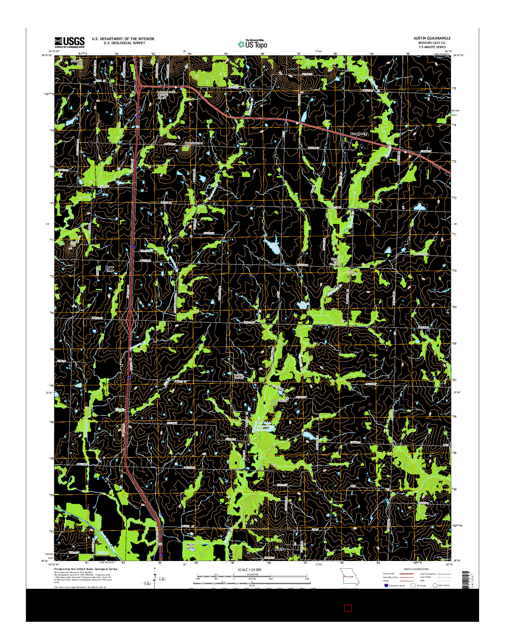USGS US TOPO 7.5-MINUTE MAP FOR AUSTIN, MO 2014