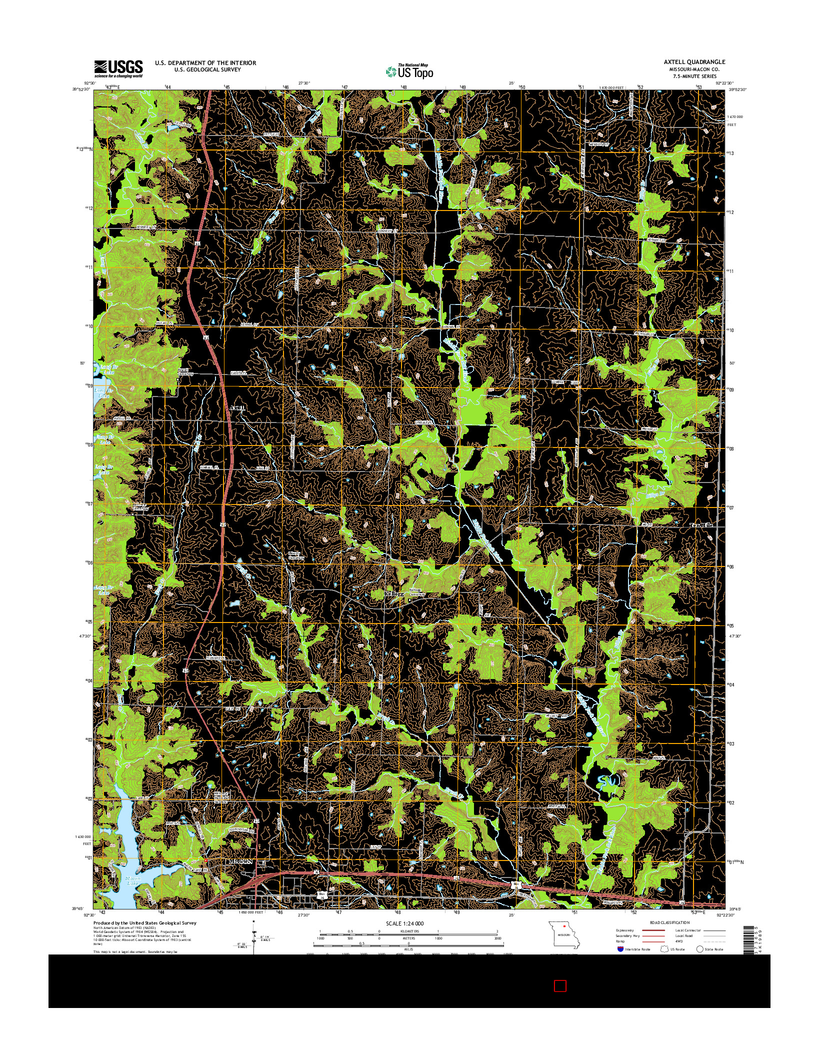 USGS US TOPO 7.5-MINUTE MAP FOR AXTELL, MO 2014