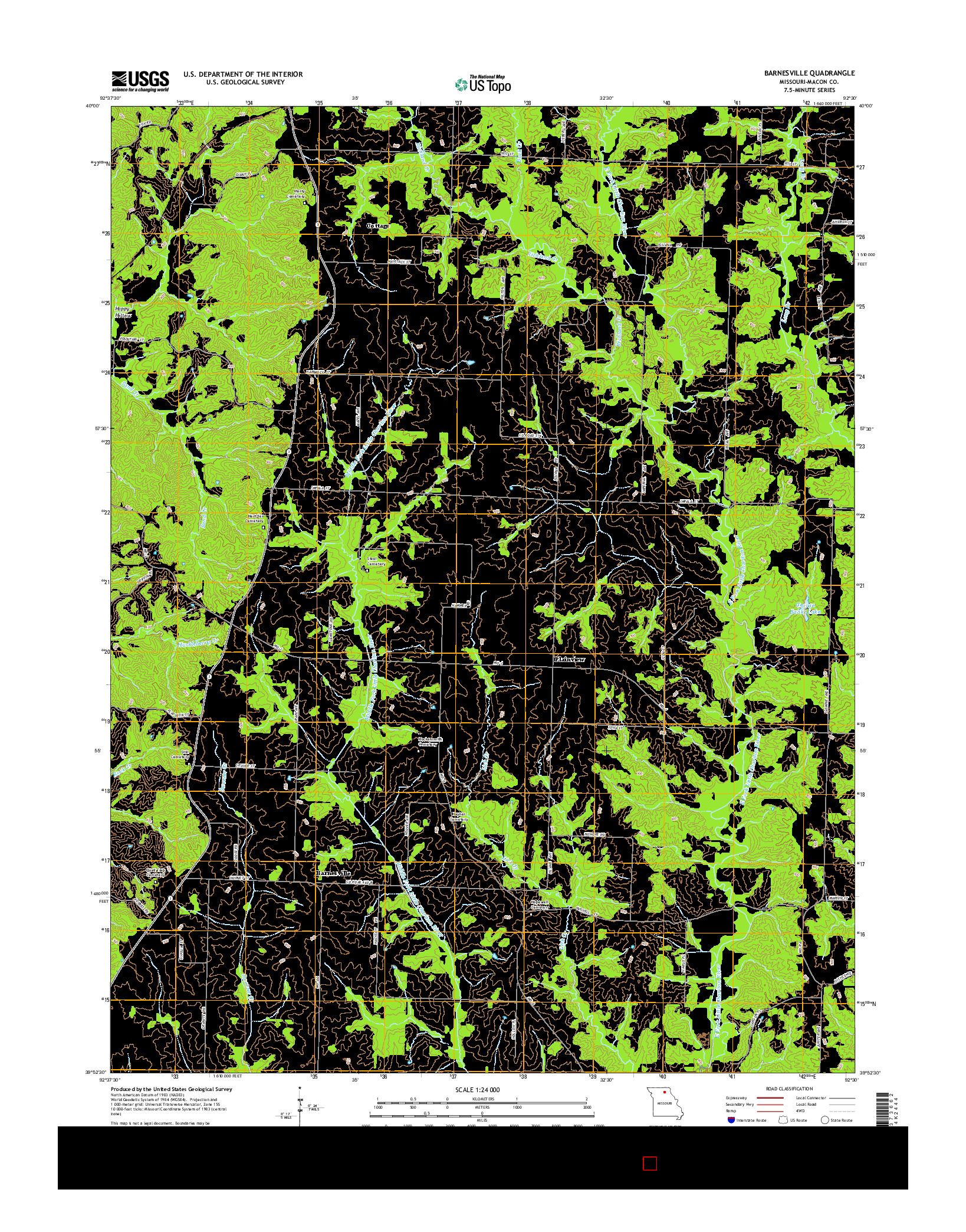 USGS US TOPO 7.5-MINUTE MAP FOR BARNESVILLE, MO 2014