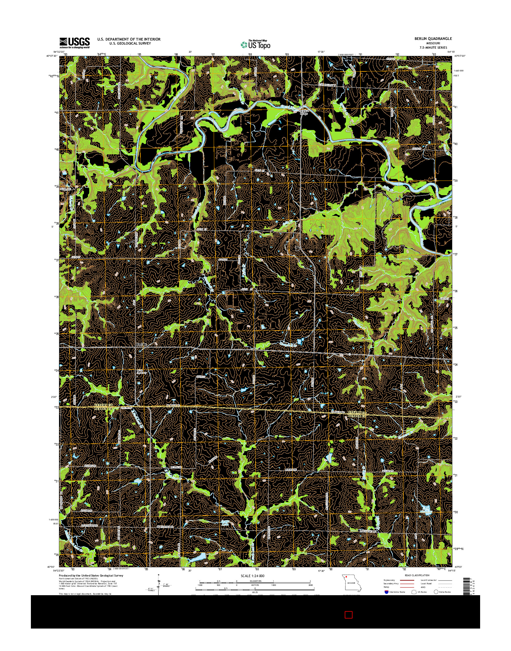 USGS US TOPO 7.5-MINUTE MAP FOR BERLIN, MO 2014