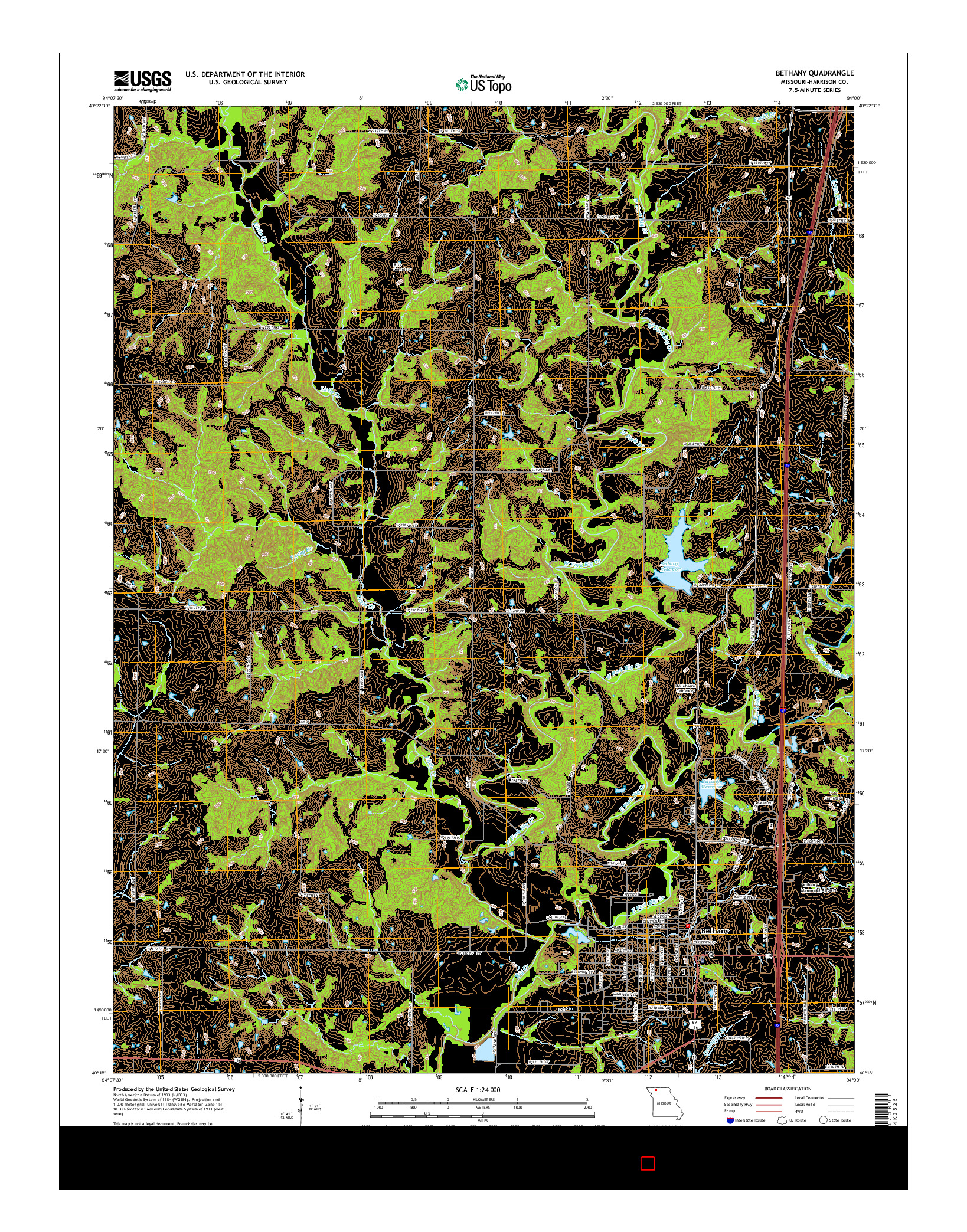 USGS US TOPO 7.5-MINUTE MAP FOR BETHANY, MO 2014