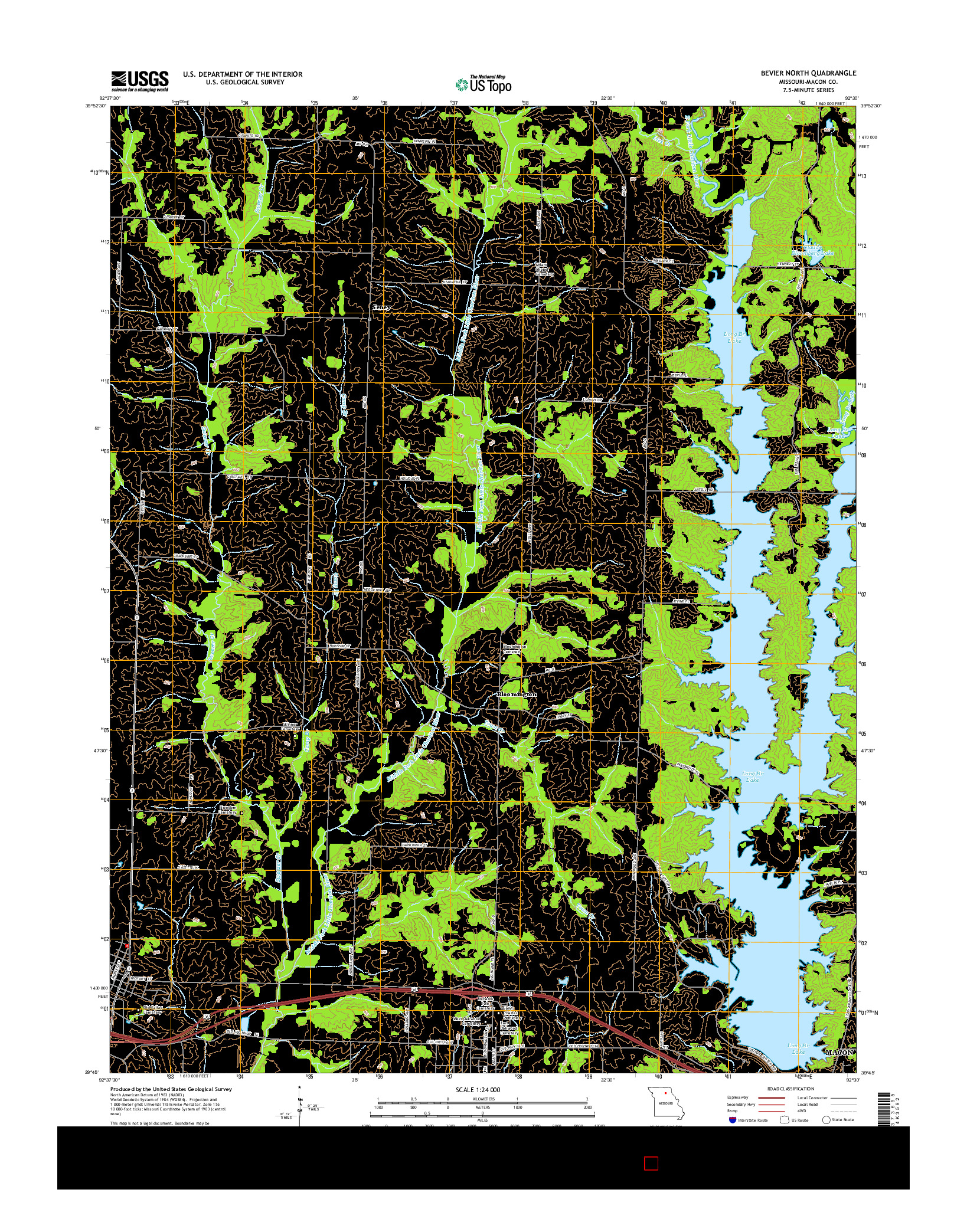 USGS US TOPO 7.5-MINUTE MAP FOR BEVIER NORTH, MO 2014