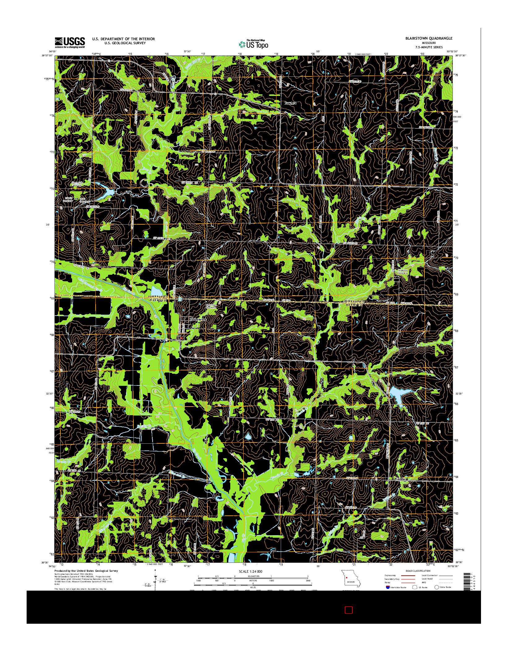 USGS US TOPO 7.5-MINUTE MAP FOR BLAIRSTOWN, MO 2014