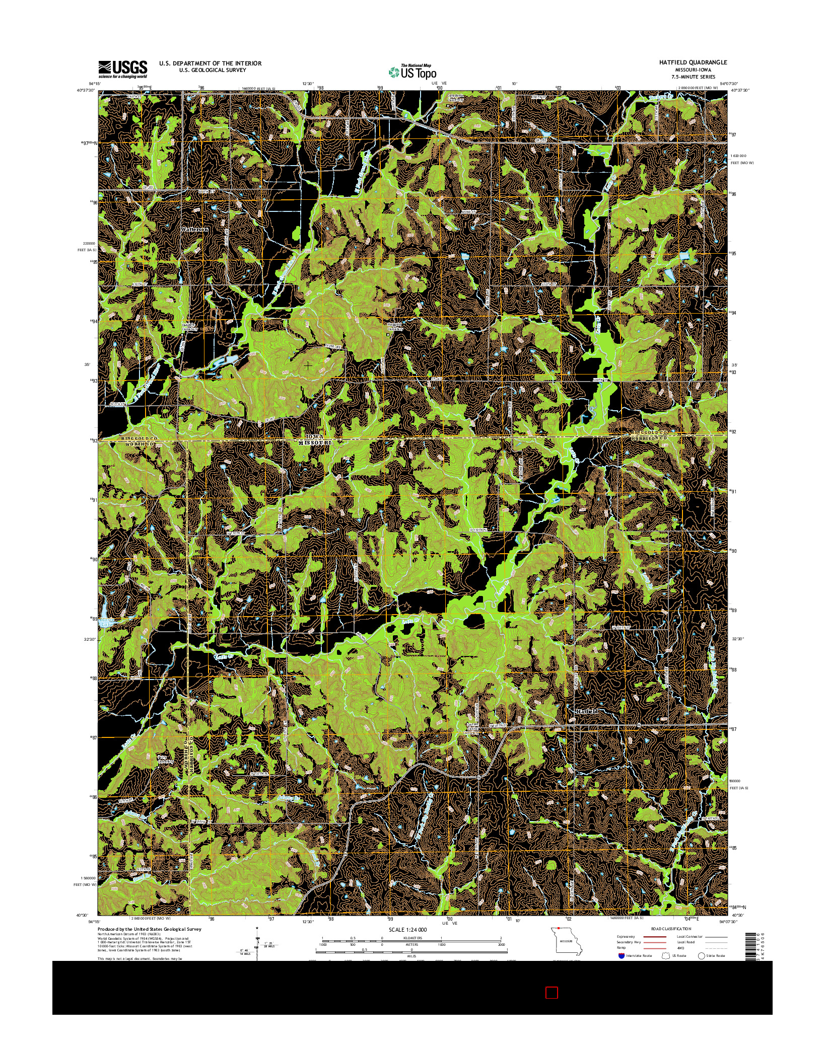 USGS US TOPO 7.5-MINUTE MAP FOR HATFIELD, MO-IA 2014
