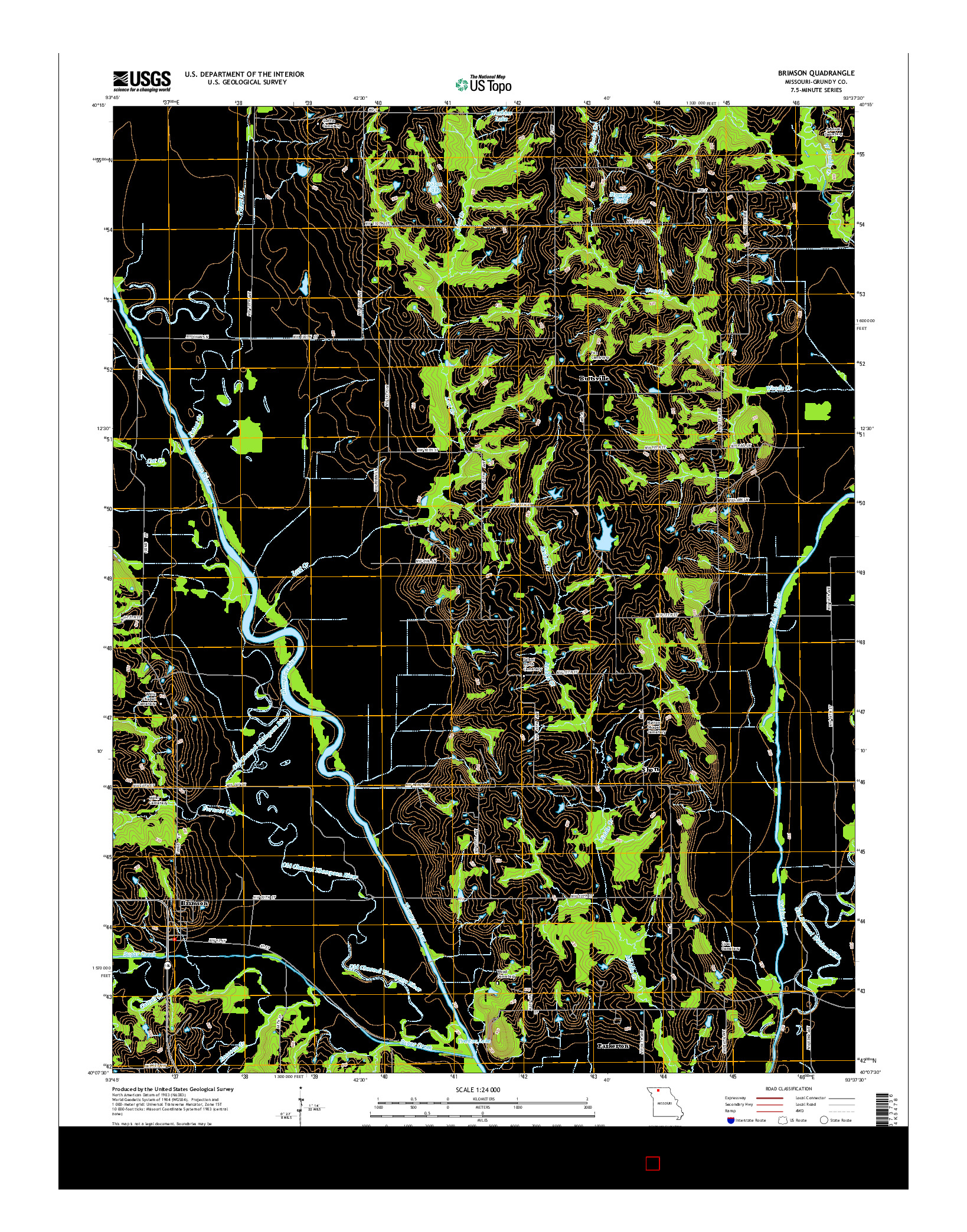 USGS US TOPO 7.5-MINUTE MAP FOR BRIMSON, MO 2014