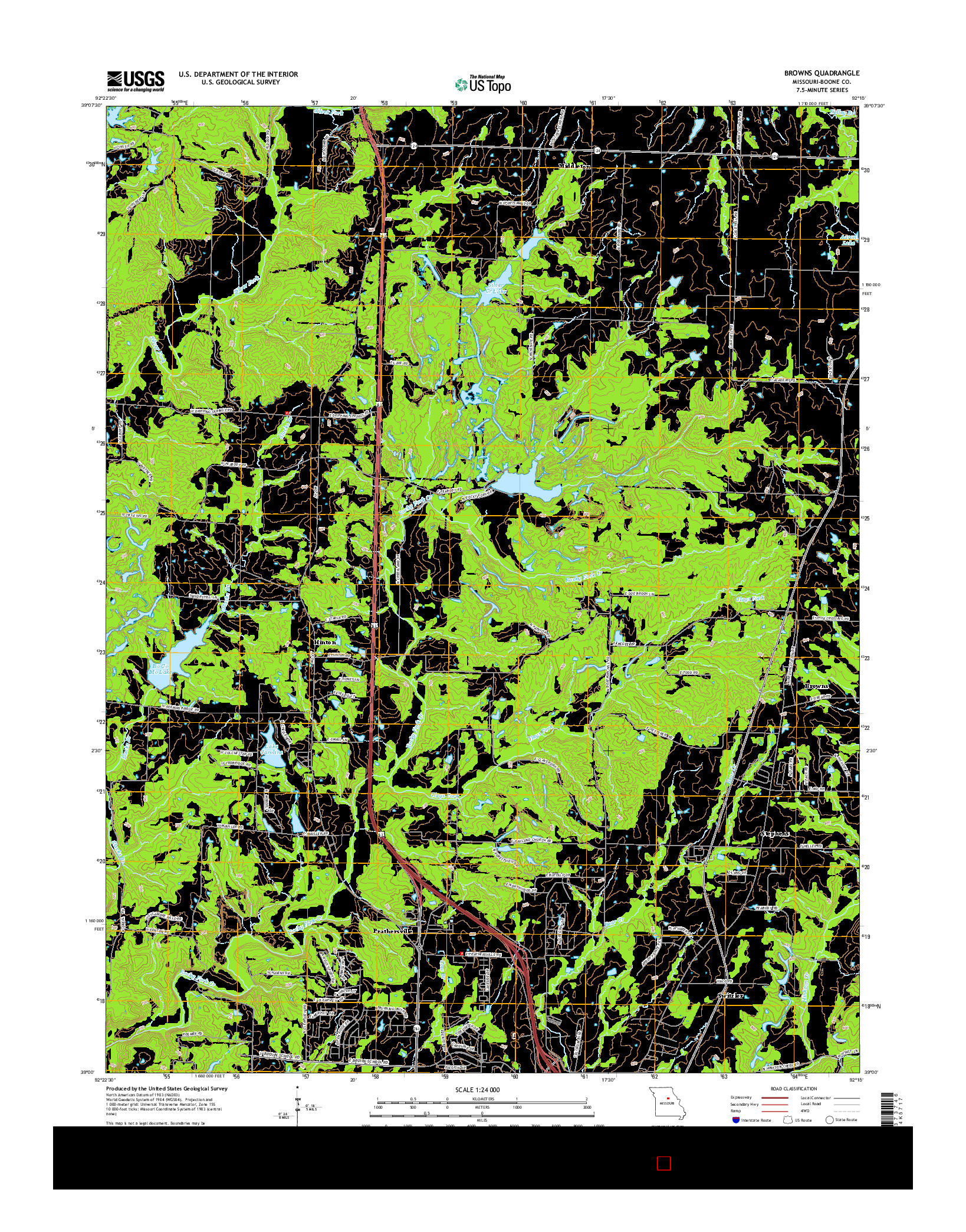 USGS US TOPO 7.5-MINUTE MAP FOR BROWNS, MO 2014