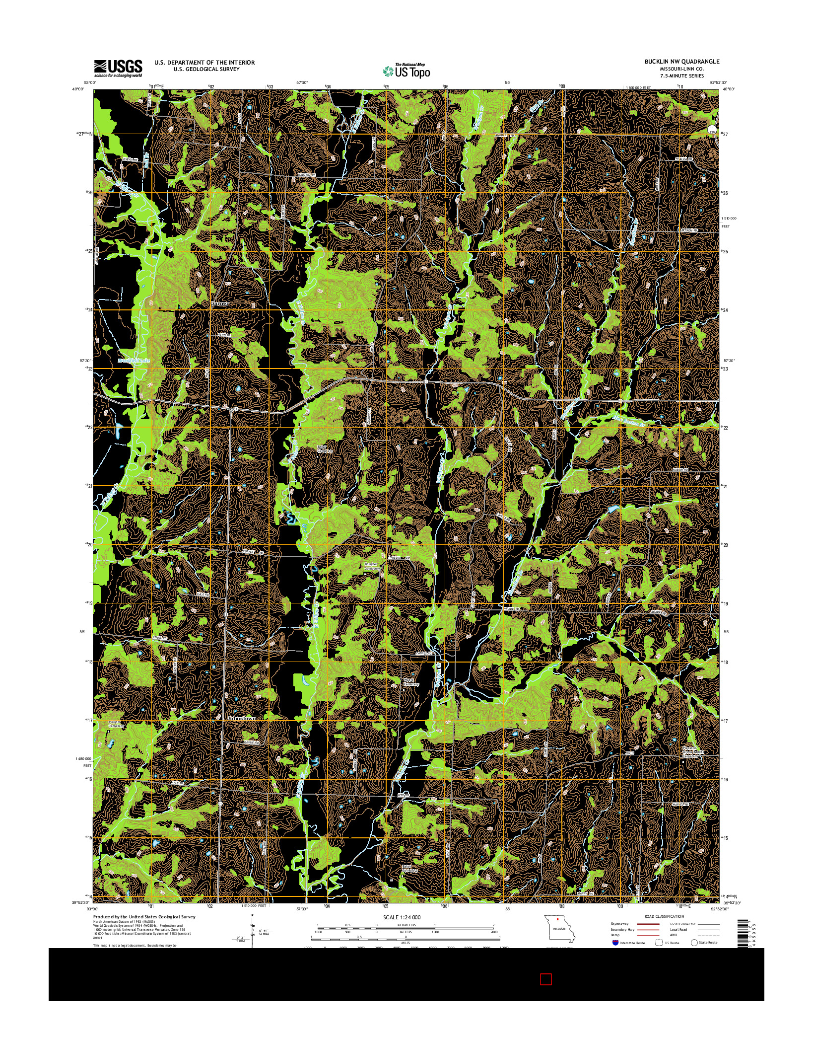 USGS US TOPO 7.5-MINUTE MAP FOR BUCKLIN NW, MO 2014