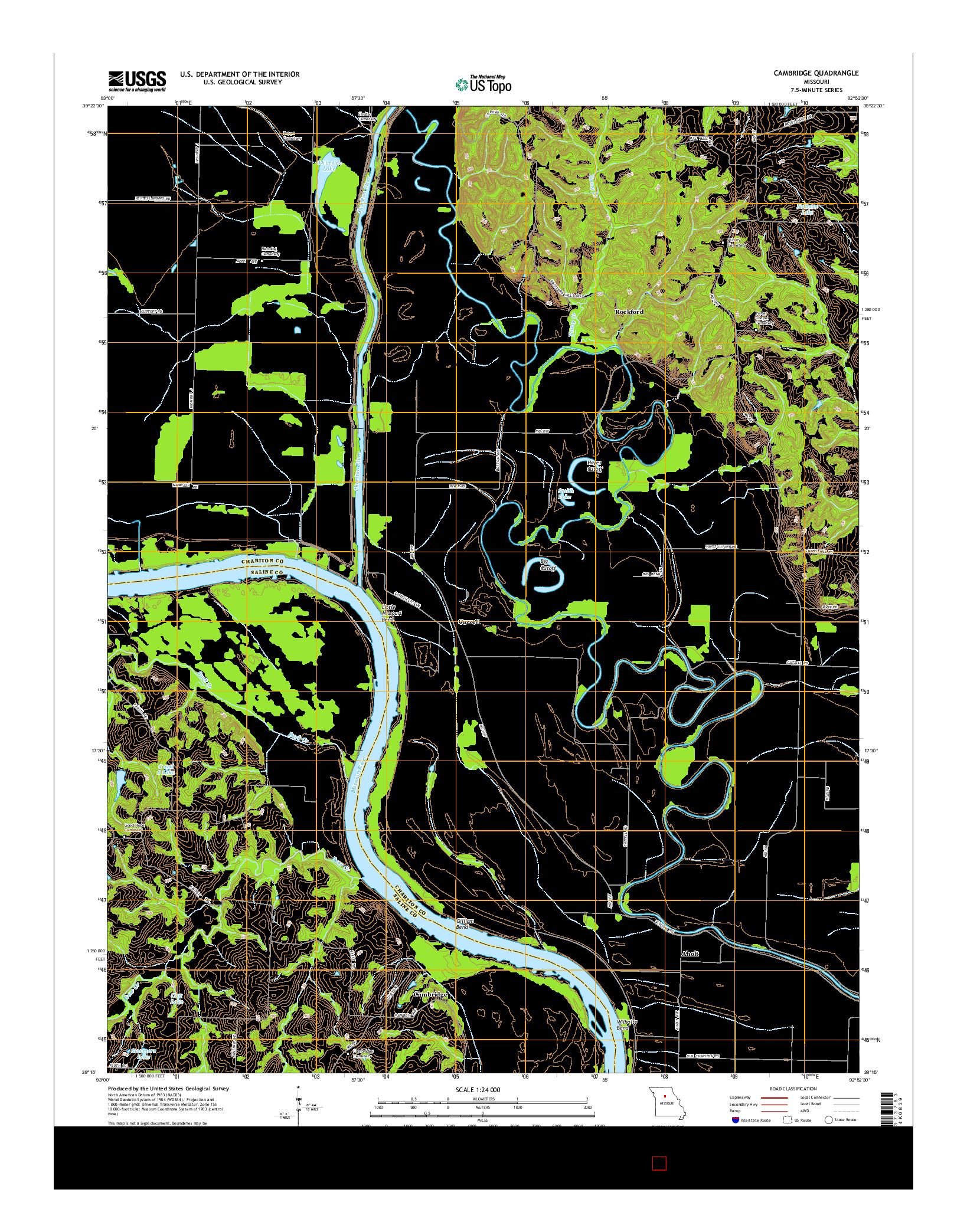 USGS US TOPO 7.5-MINUTE MAP FOR CAMBRIDGE, MO 2014