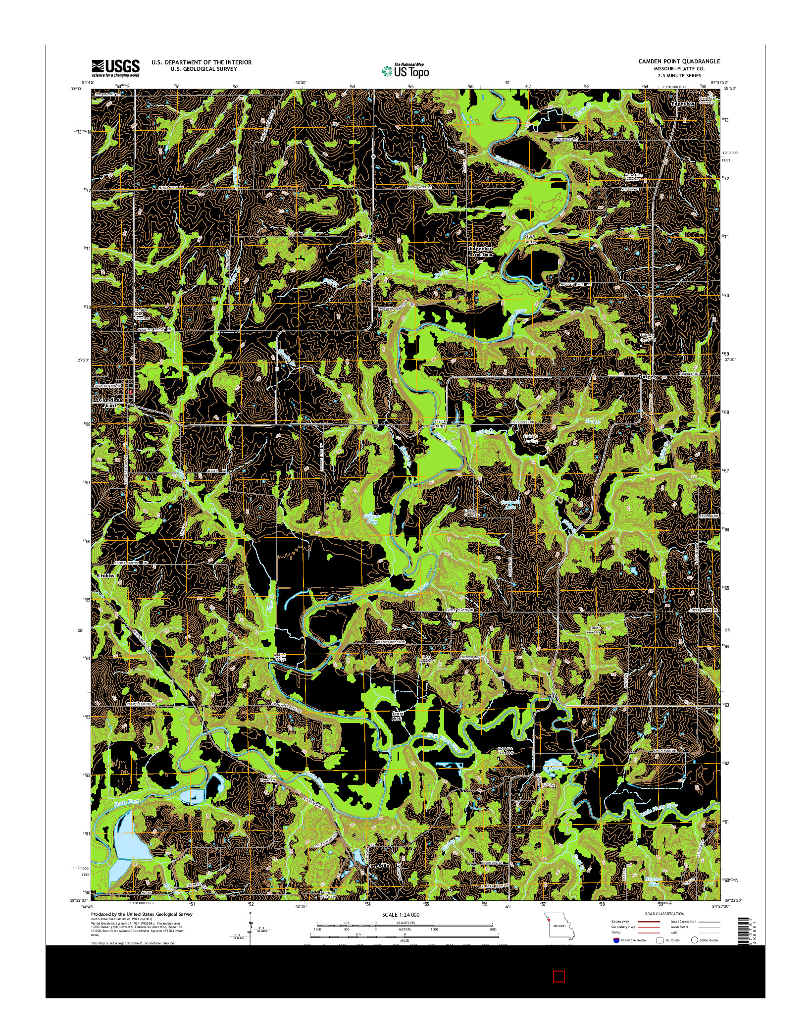 USGS US TOPO 7.5-MINUTE MAP FOR CAMDEN POINT, MO 2014