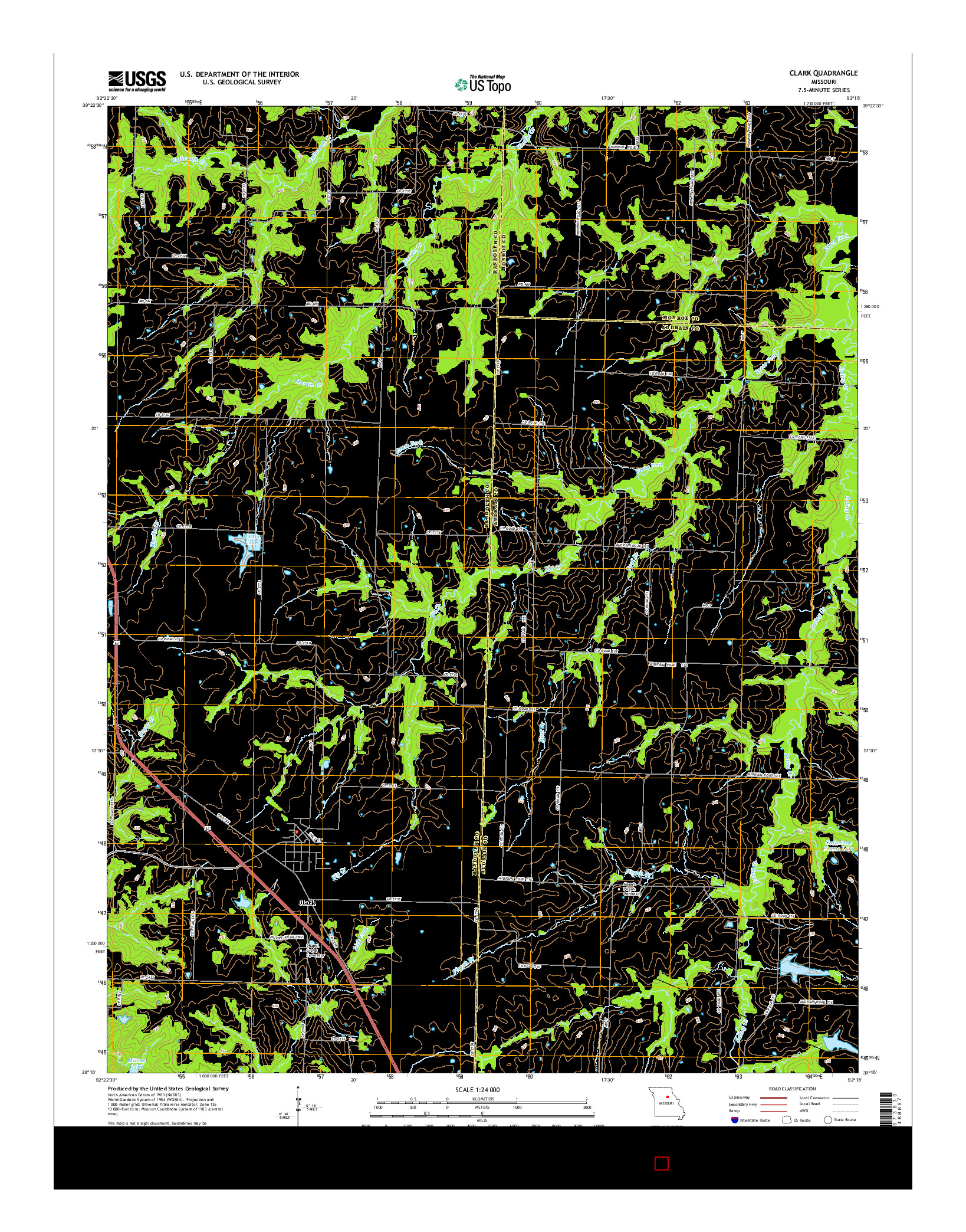USGS US TOPO 7.5-MINUTE MAP FOR CLARK, MO 2014