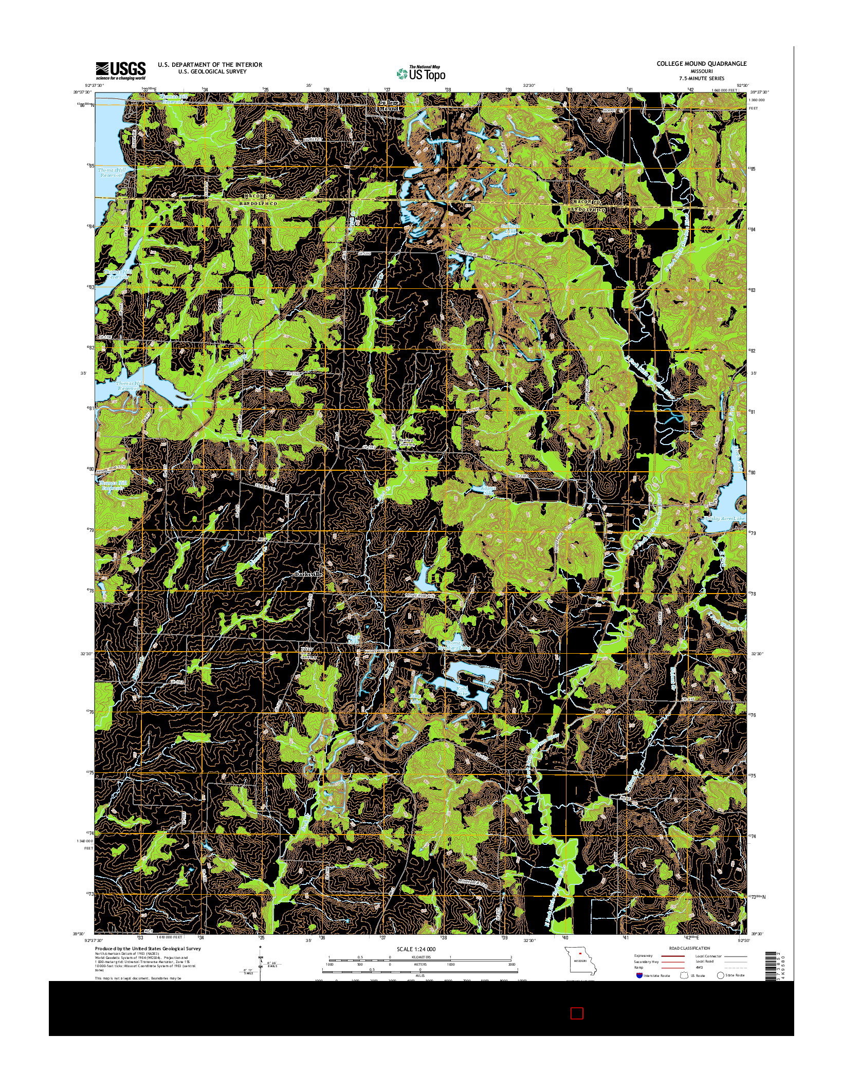 USGS US TOPO 7.5-MINUTE MAP FOR COLLEGE MOUND, MO 2014