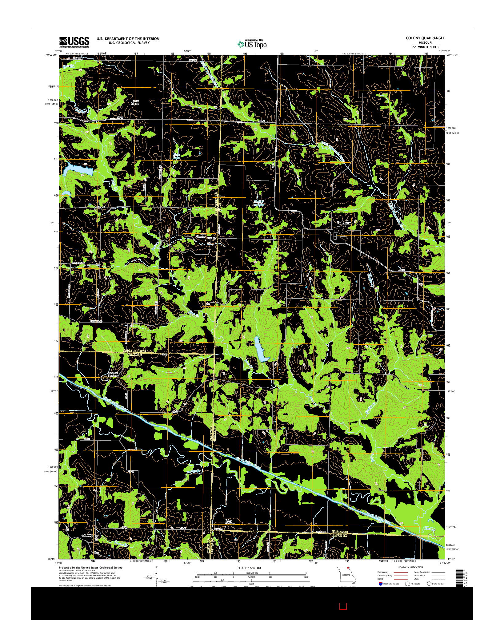 USGS US TOPO 7.5-MINUTE MAP FOR COLONY, MO 2014