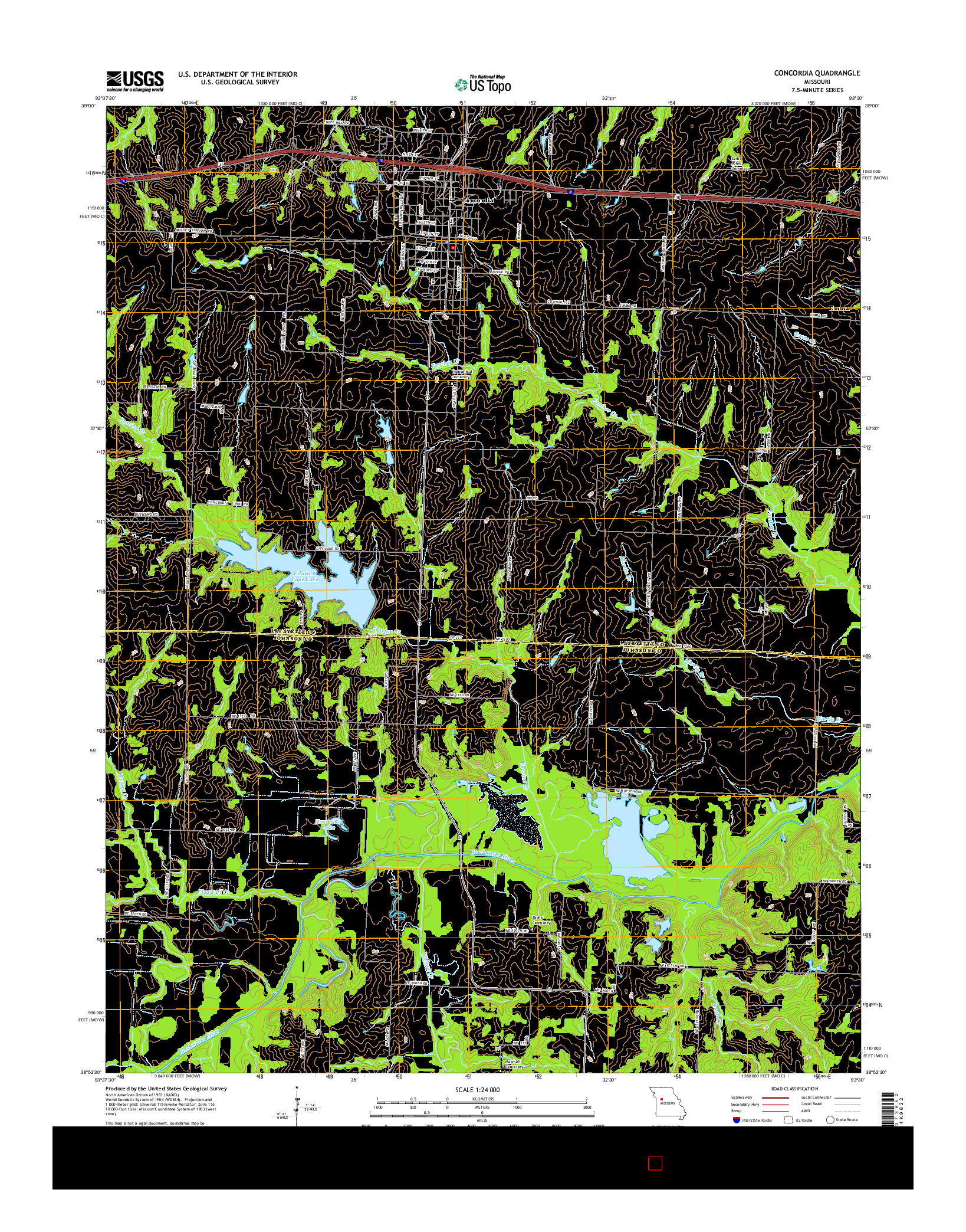 USGS US TOPO 7.5-MINUTE MAP FOR CONCORDIA, MO 2014