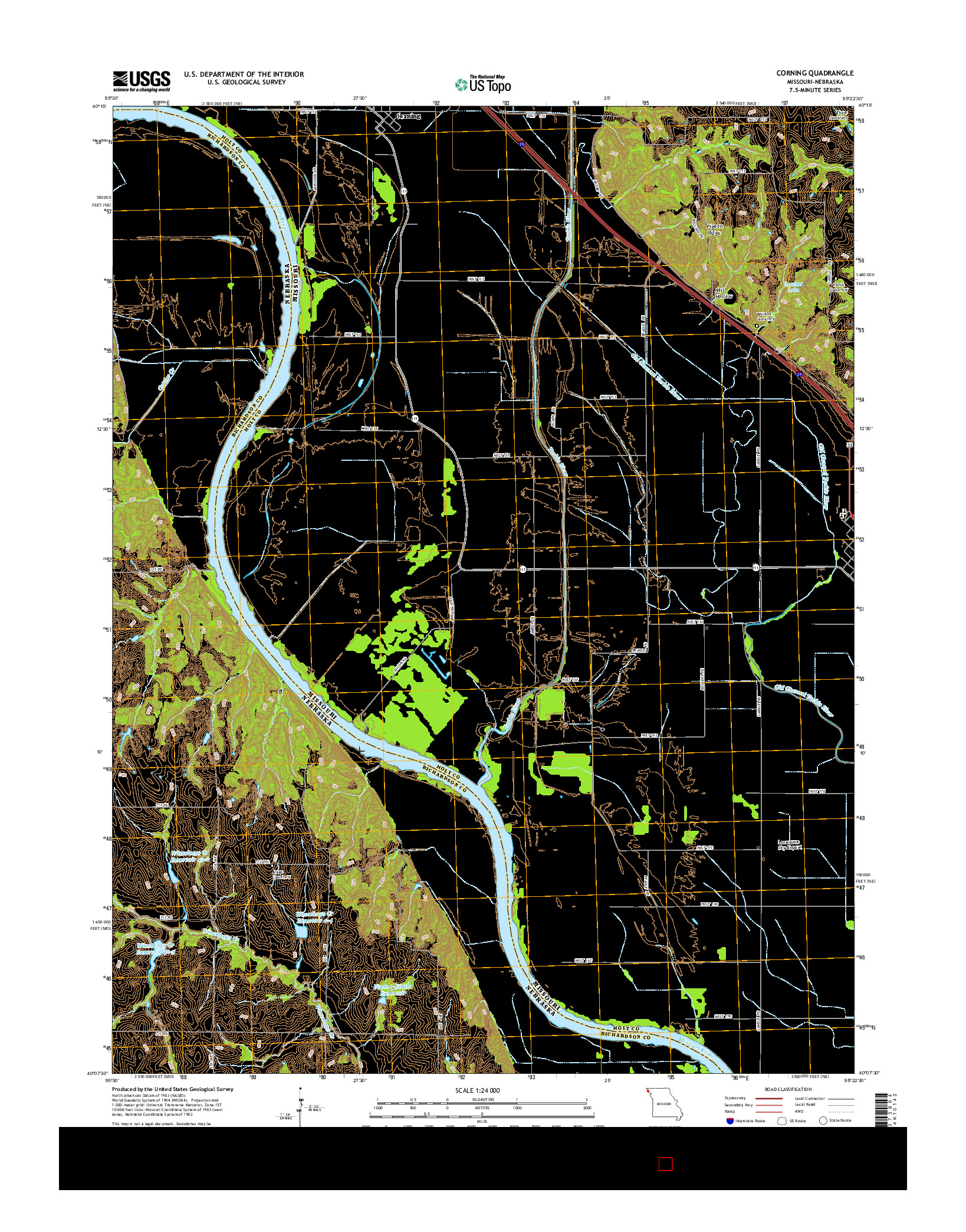USGS US TOPO 7.5-MINUTE MAP FOR CORNING, MO-NE 2014
