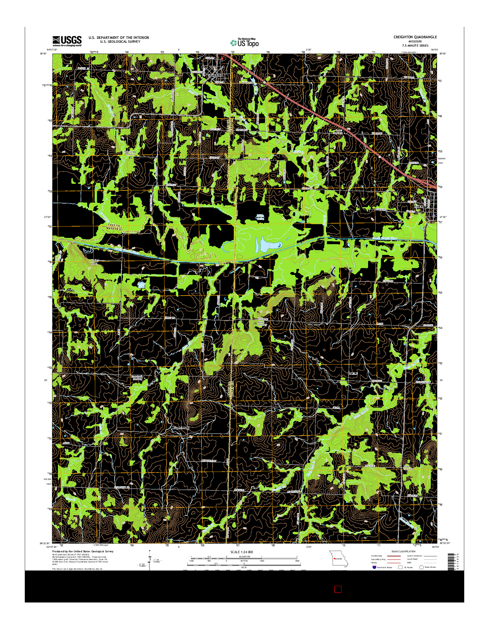 USGS US TOPO 7.5-MINUTE MAP FOR CREIGHTON, MO 2014
