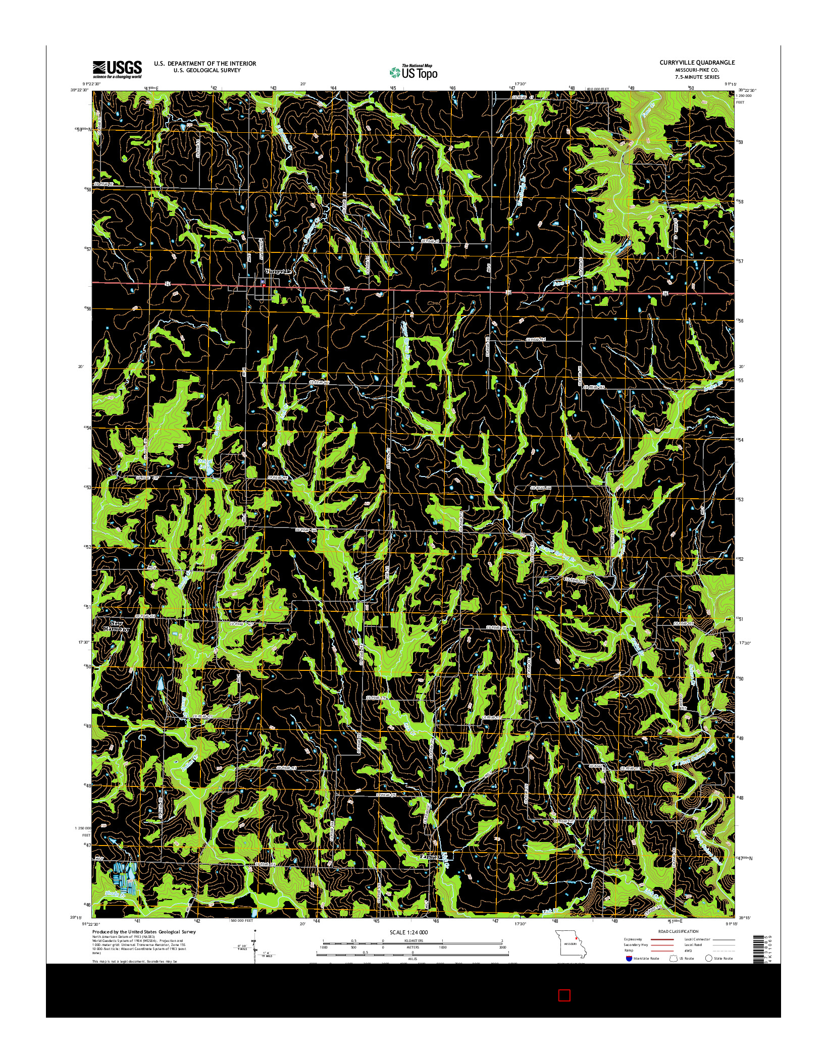 USGS US TOPO 7.5-MINUTE MAP FOR CURRYVILLE, MO 2014