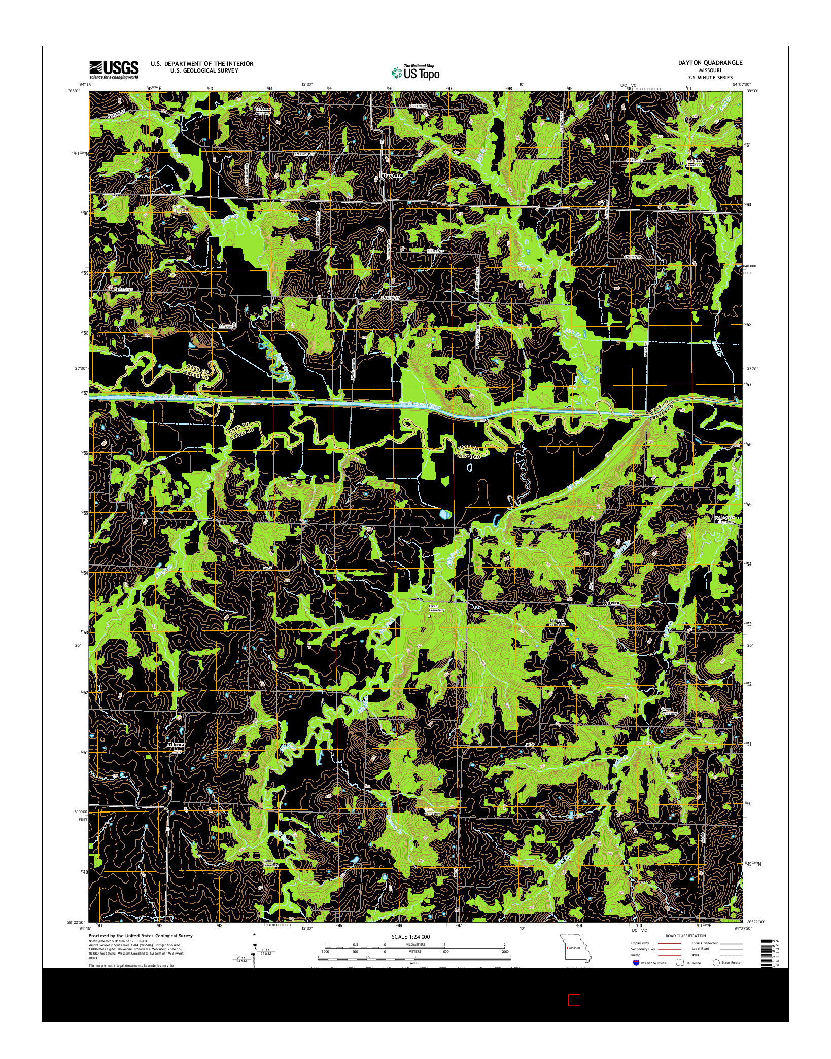 USGS US TOPO 7.5-MINUTE MAP FOR DAYTON, MO 2014