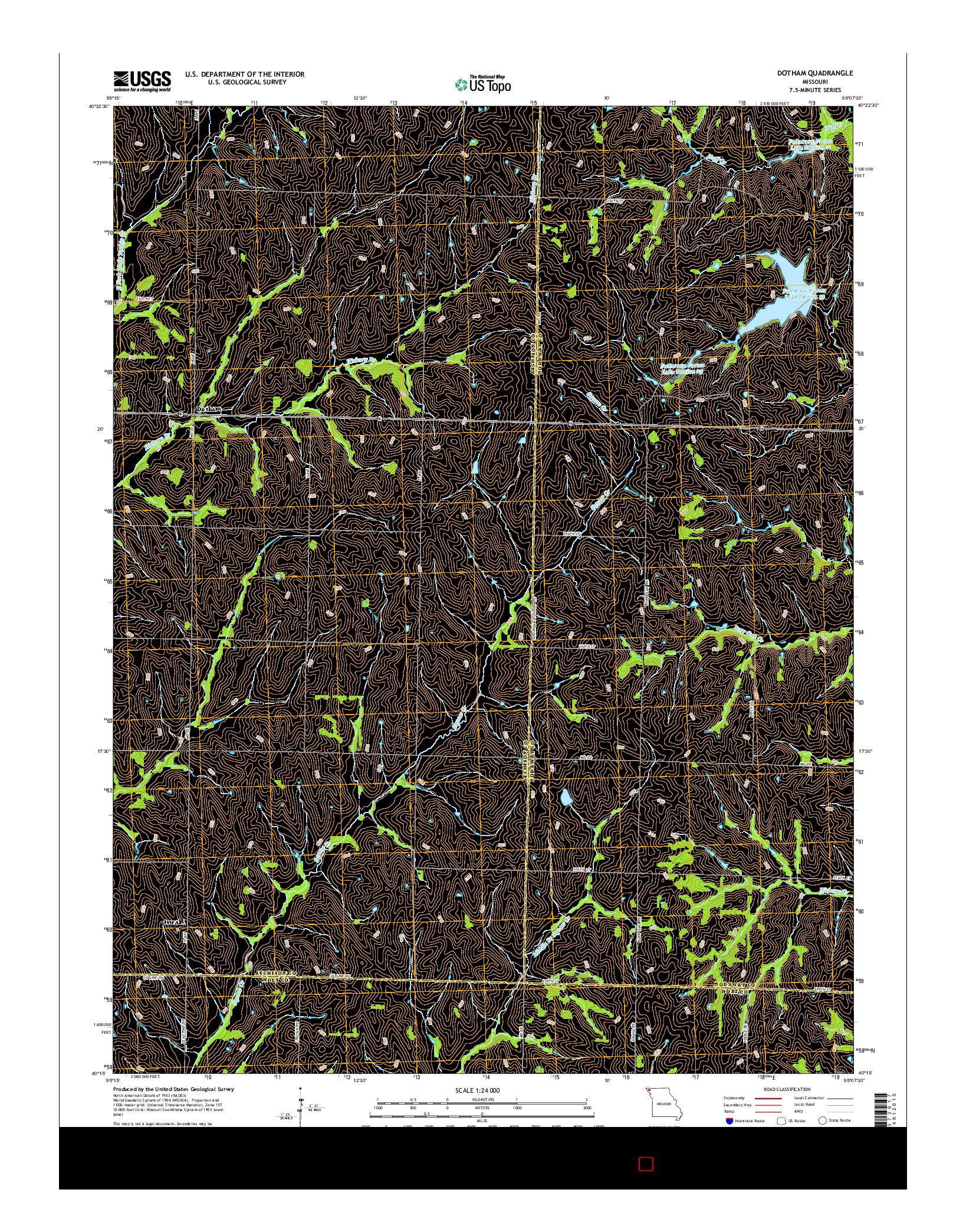 USGS US TOPO 7.5-MINUTE MAP FOR DOTHAM, MO 2014