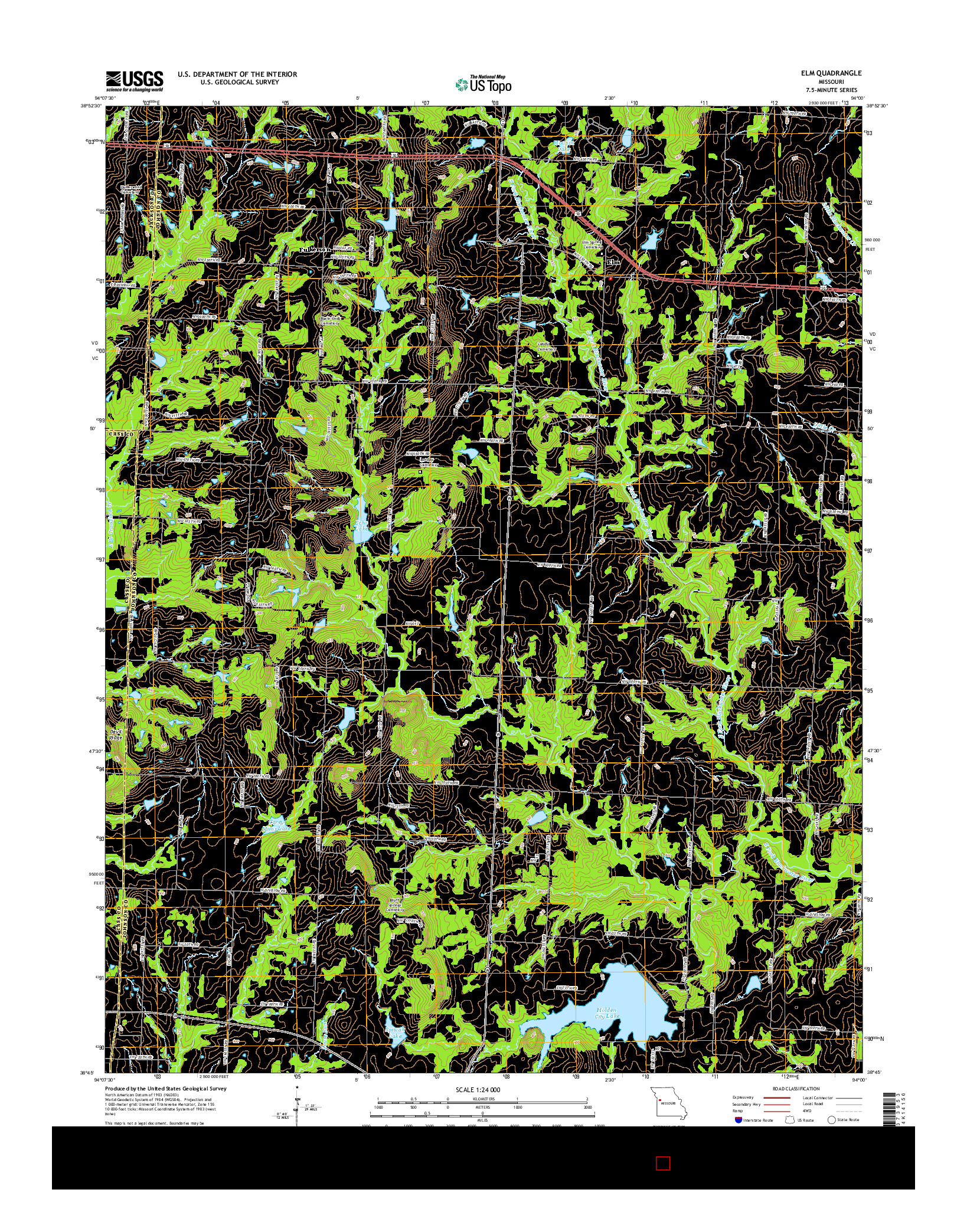 USGS US TOPO 7.5-MINUTE MAP FOR ELM, MO 2014