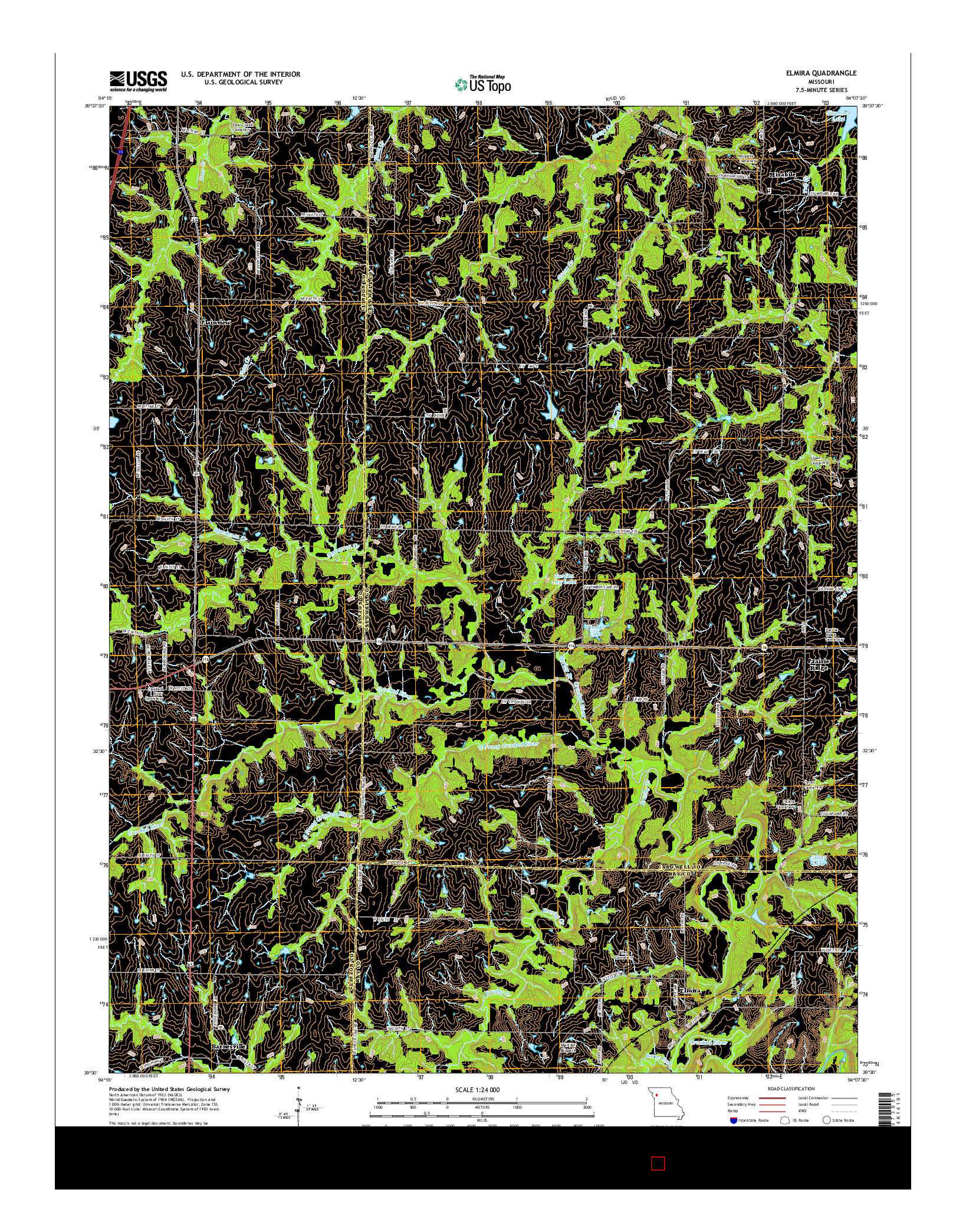 USGS US TOPO 7.5-MINUTE MAP FOR ELMIRA, MO 2014