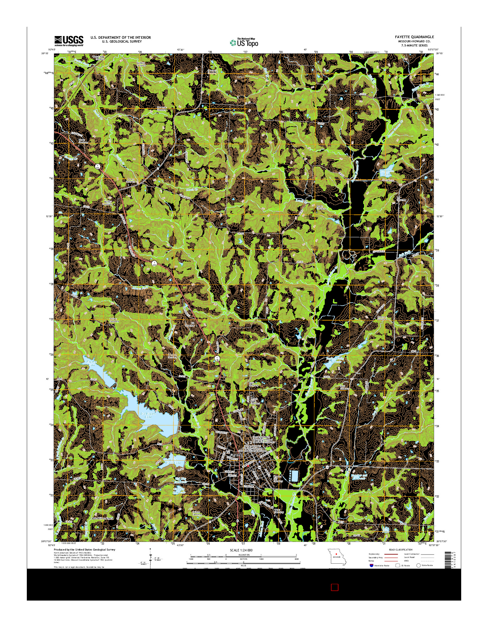 USGS US TOPO 7.5-MINUTE MAP FOR FAYETTE, MO 2014