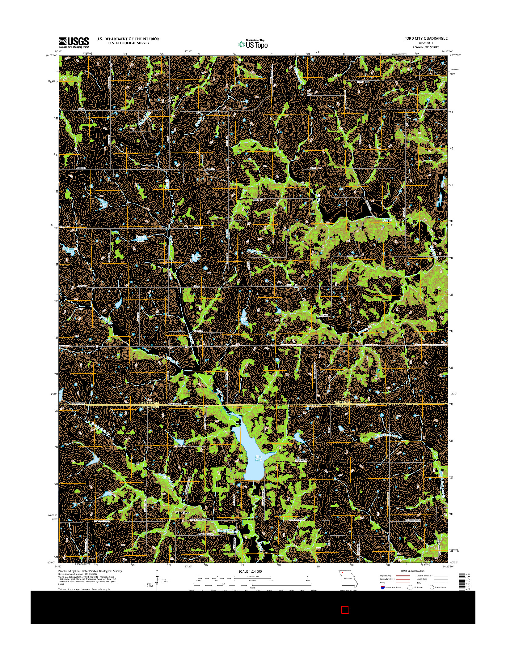 USGS US TOPO 7.5-MINUTE MAP FOR FORD CITY, MO 2014