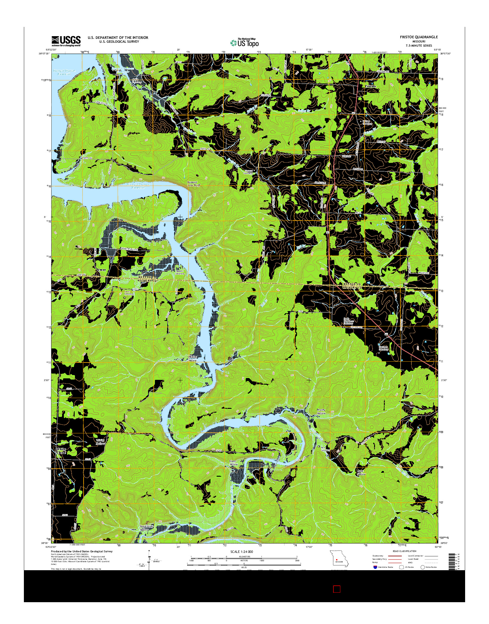 USGS US TOPO 7.5-MINUTE MAP FOR FRISTOE, MO 2014