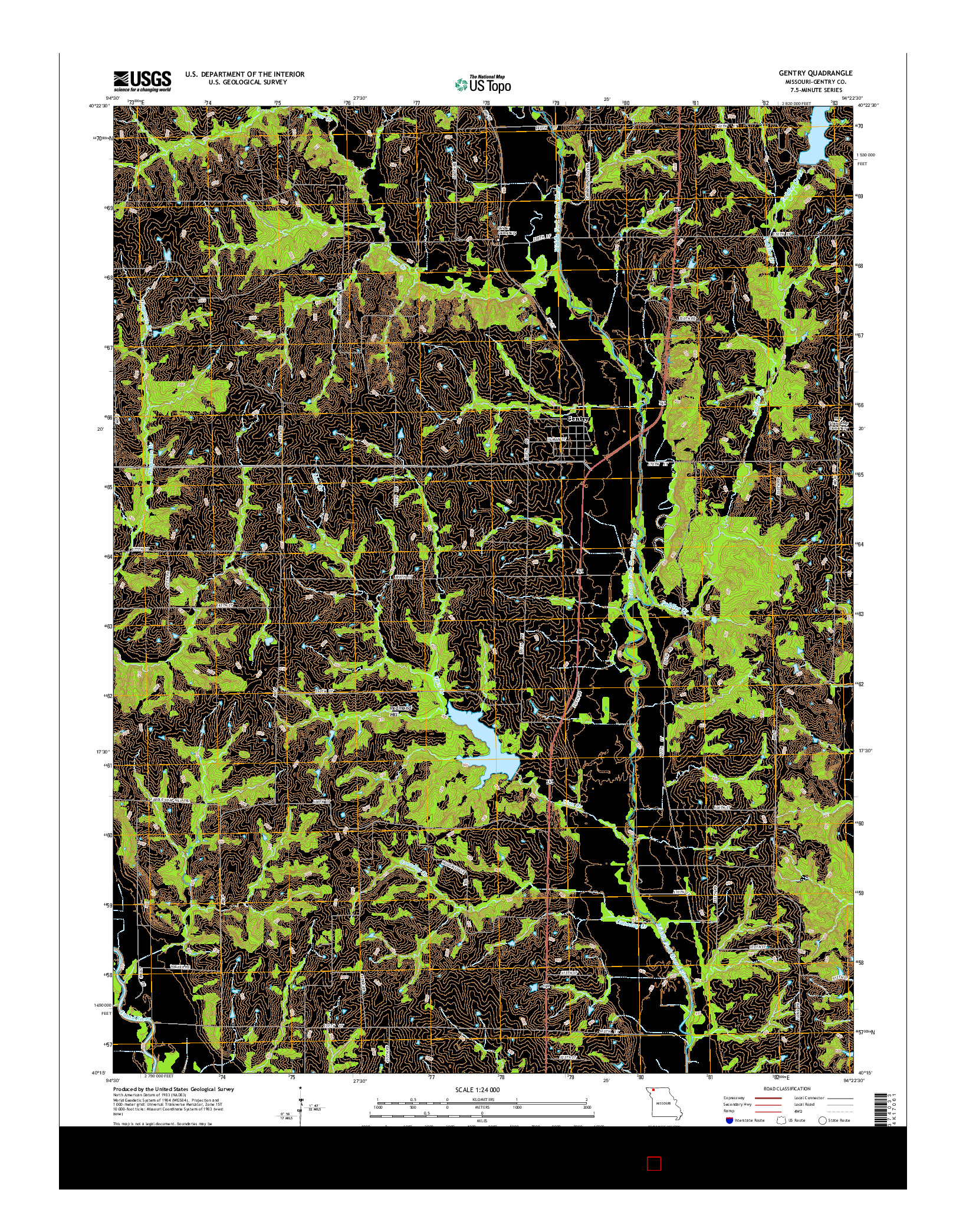 USGS US TOPO 7.5-MINUTE MAP FOR GENTRY, MO 2014