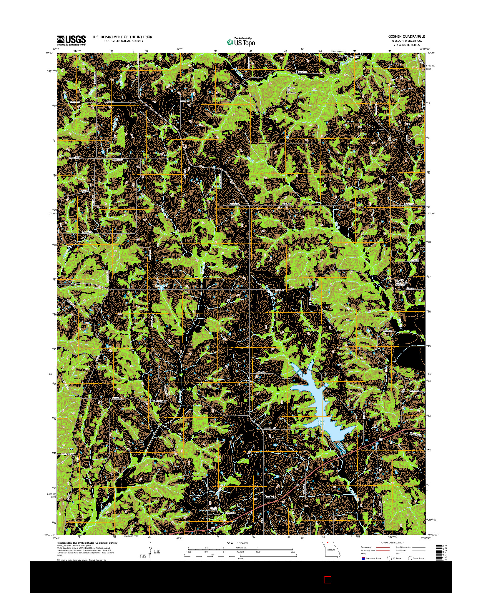 USGS US TOPO 7.5-MINUTE MAP FOR GOSHEN, MO 2014