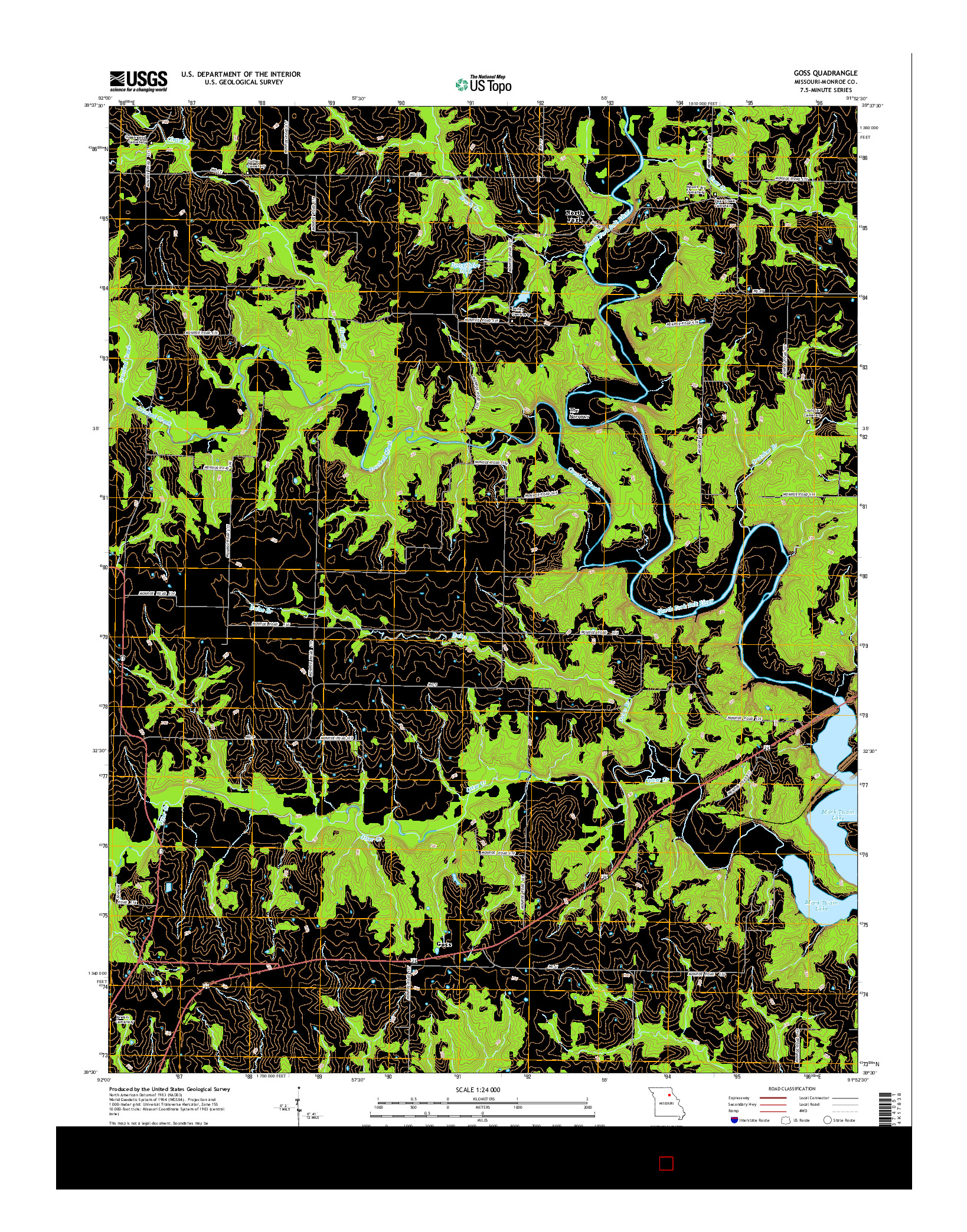 USGS US TOPO 7.5-MINUTE MAP FOR GOSS, MO 2014