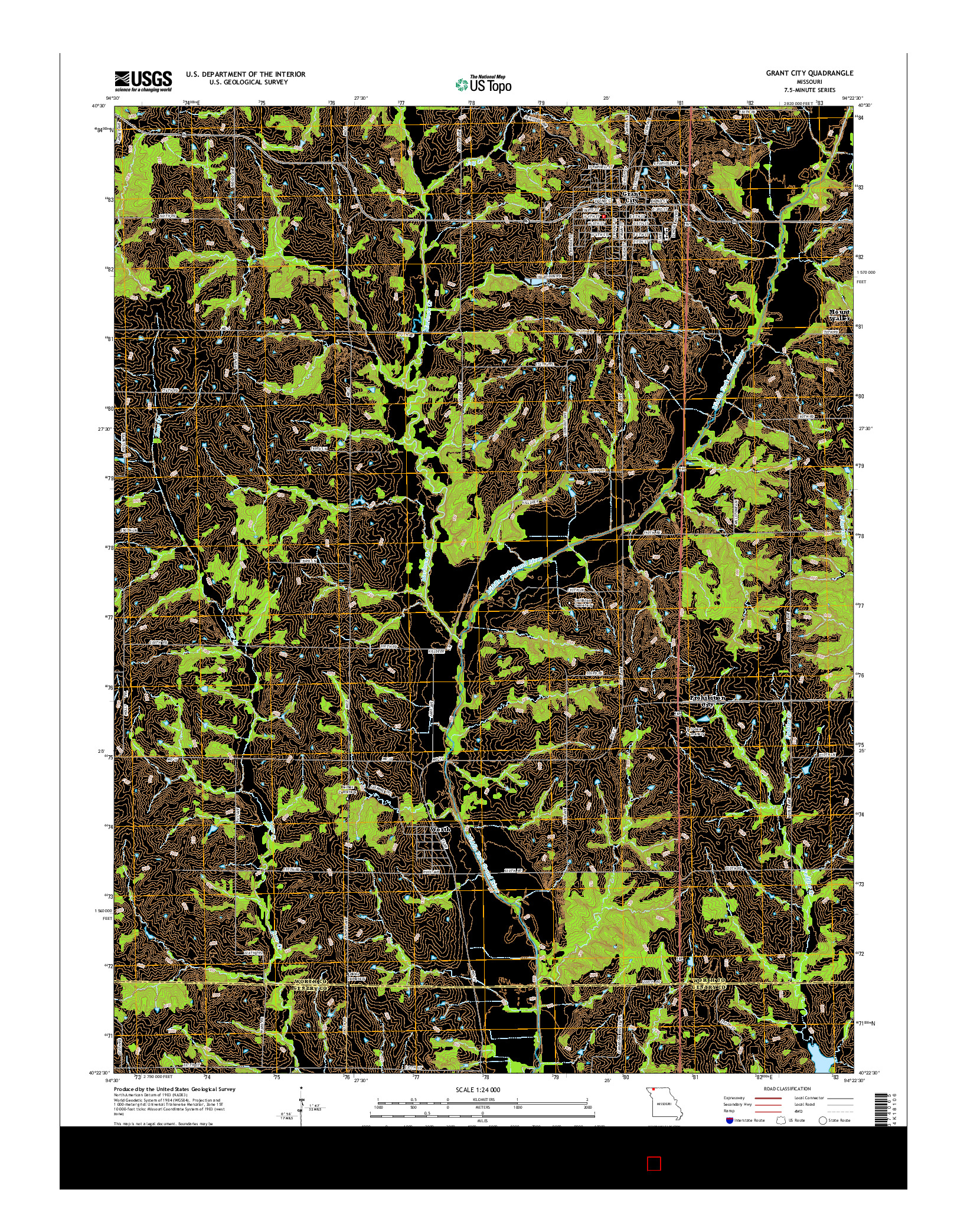 USGS US TOPO 7.5-MINUTE MAP FOR GRANT CITY, MO 2014