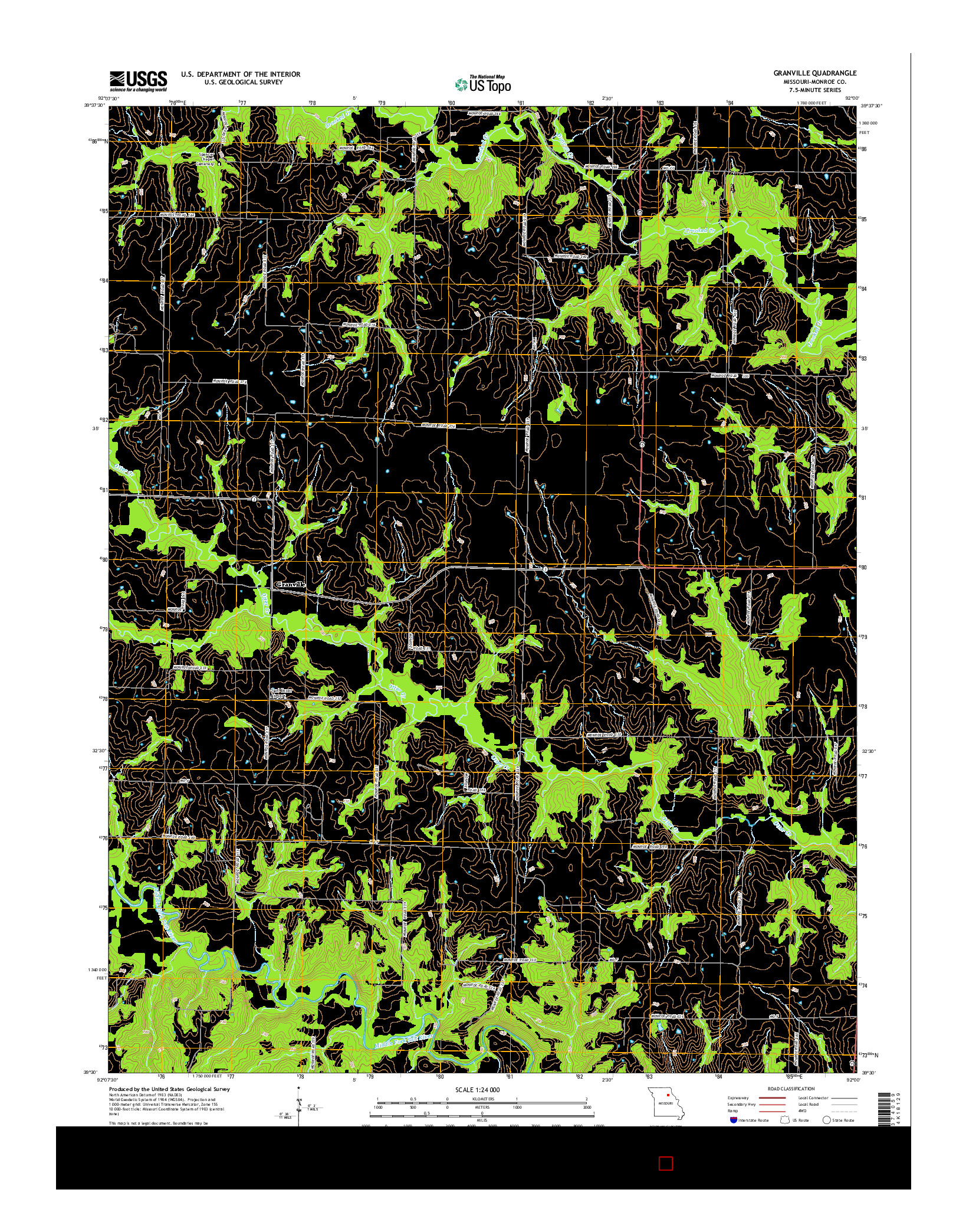 USGS US TOPO 7.5-MINUTE MAP FOR GRANVILLE, MO 2014