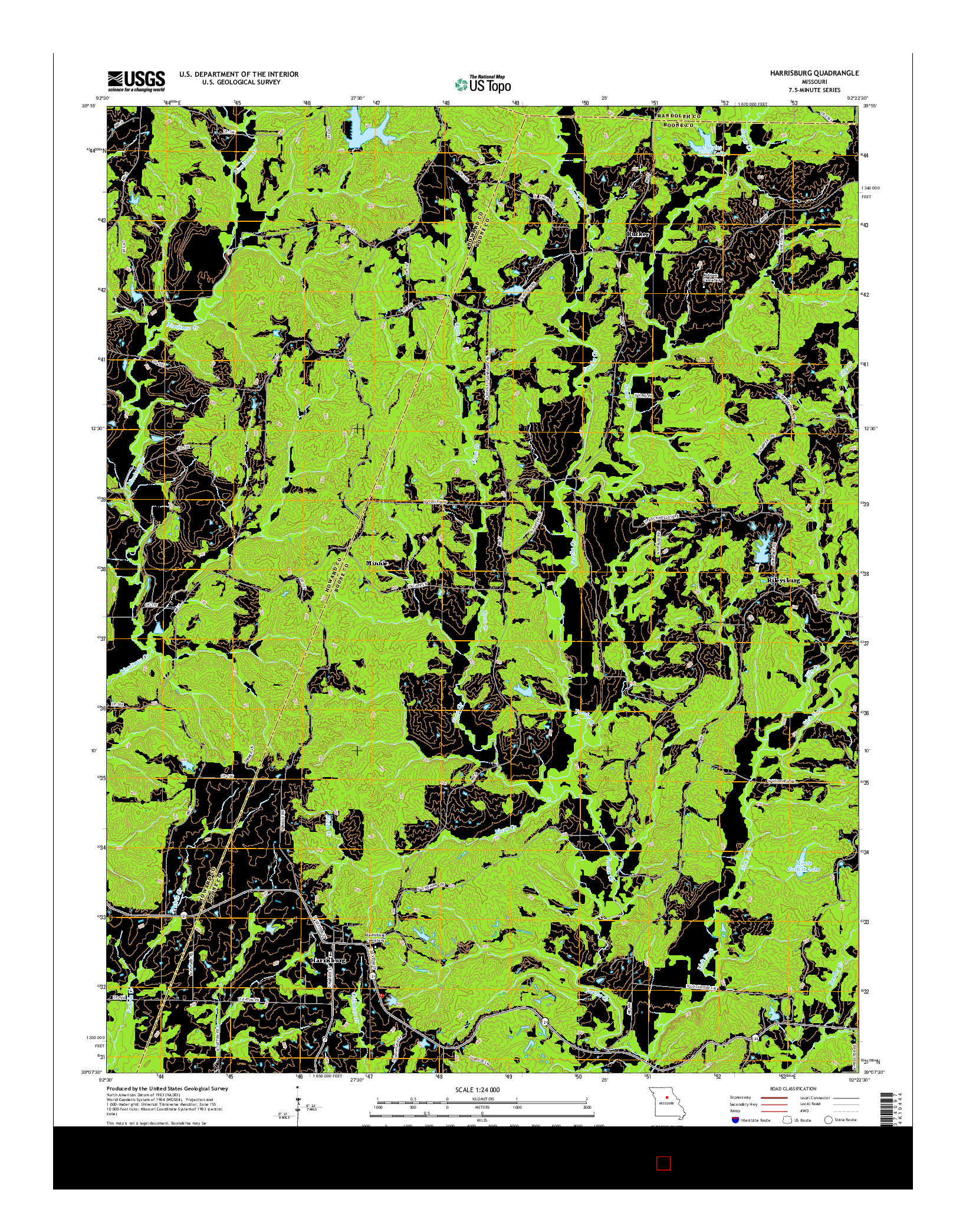 USGS US TOPO 7.5-MINUTE MAP FOR HARRISBURG, MO 2014