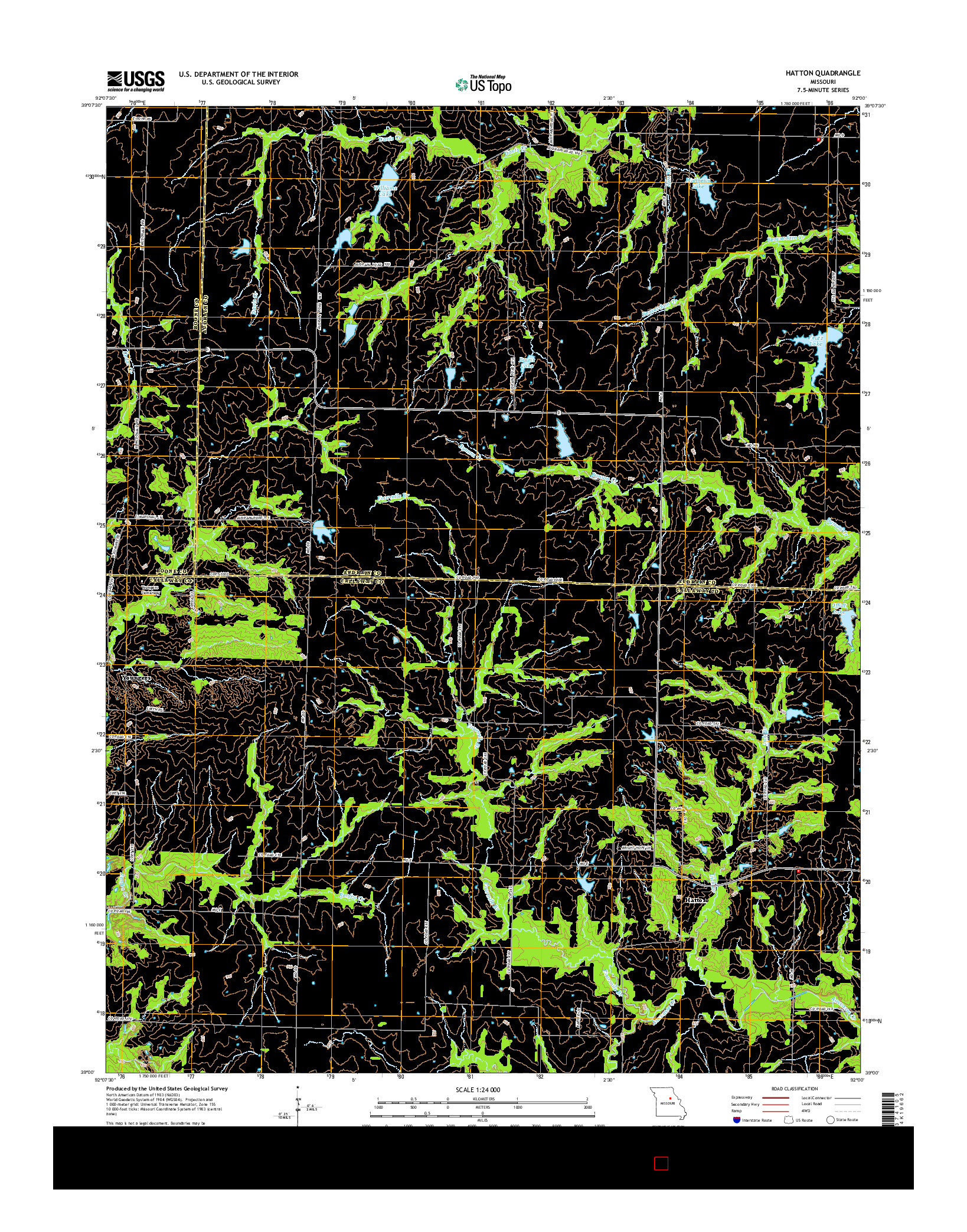 USGS US TOPO 7.5-MINUTE MAP FOR HATTON, MO 2014