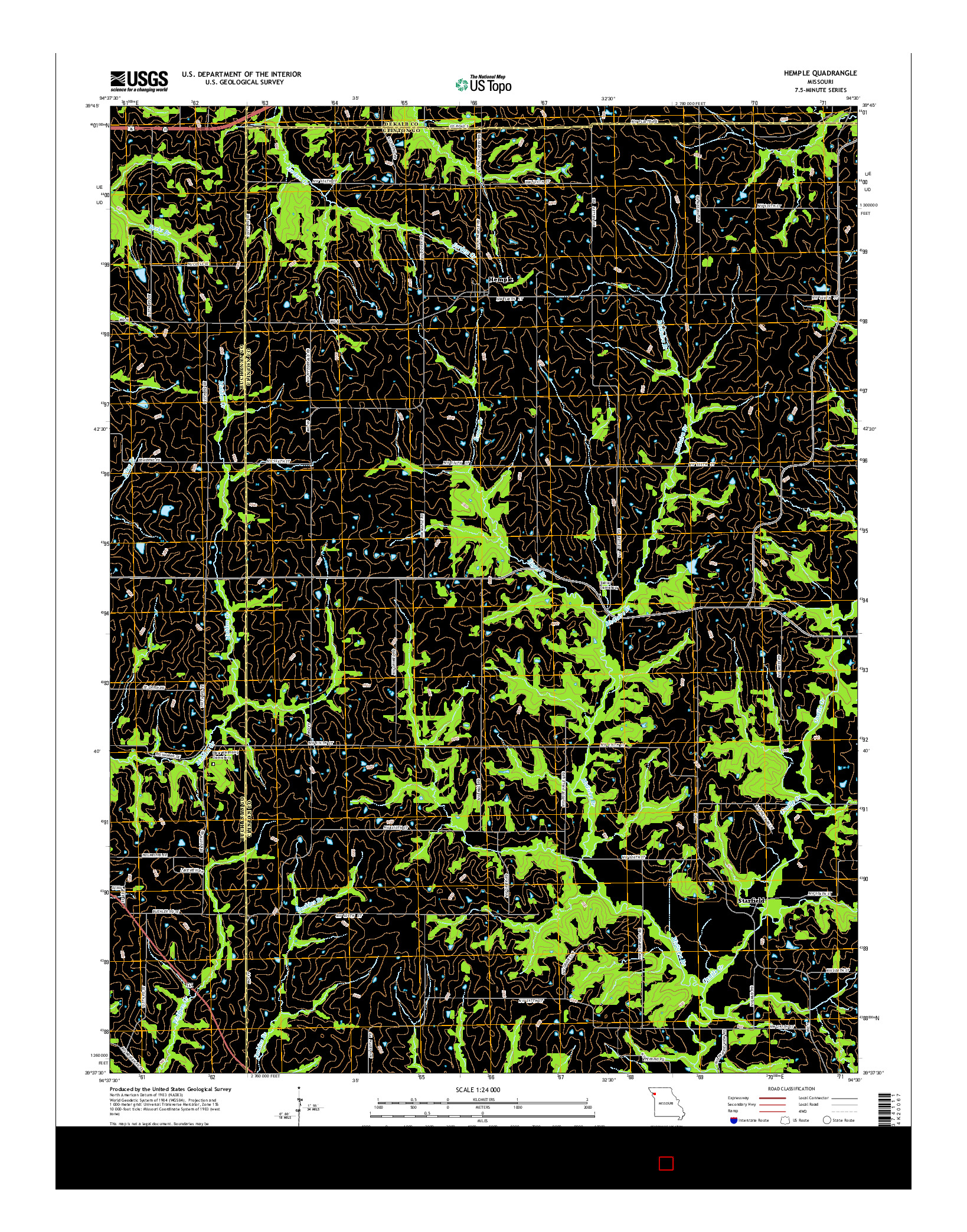 USGS US TOPO 7.5-MINUTE MAP FOR HEMPLE, MO 2014