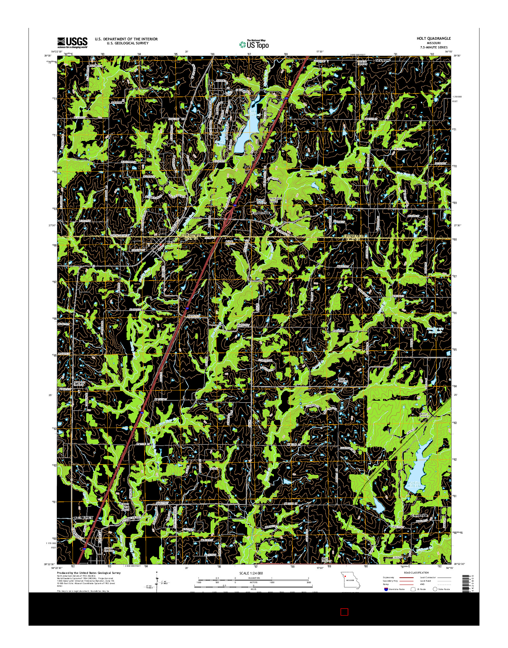 USGS US TOPO 7.5-MINUTE MAP FOR HOLT, MO 2014