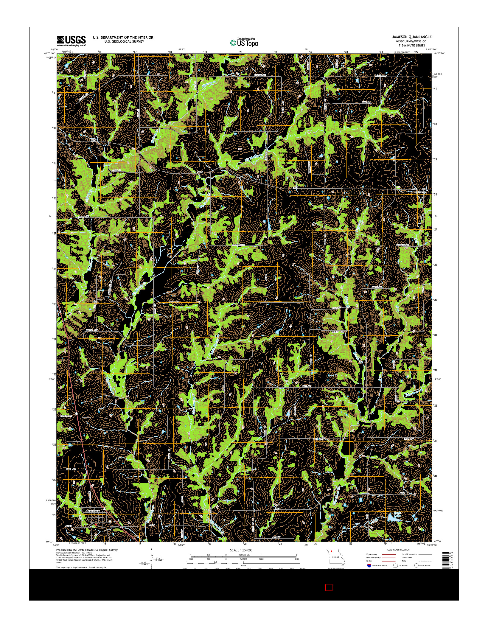 USGS US TOPO 7.5-MINUTE MAP FOR JAMESON, MO 2014