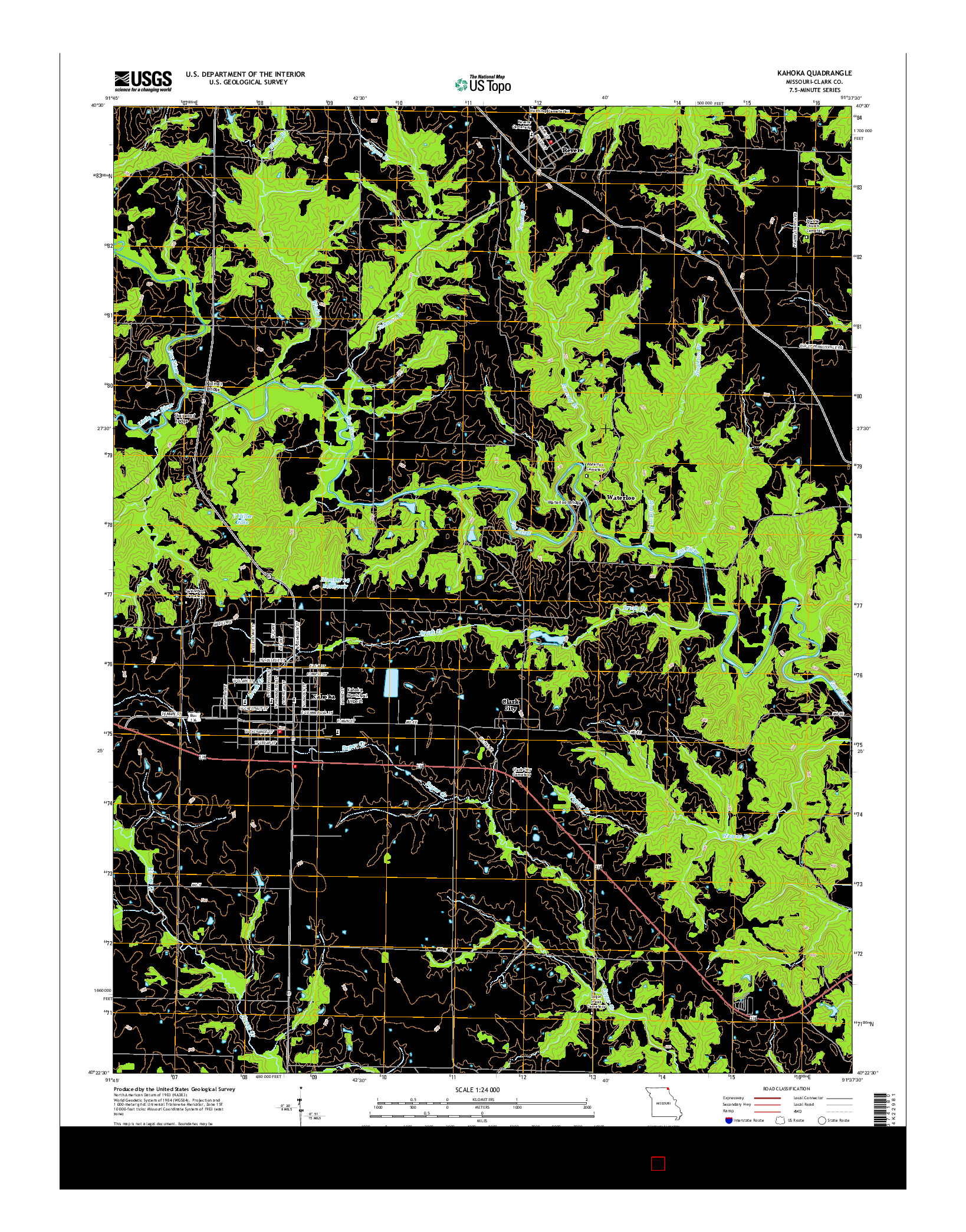 USGS US TOPO 7.5-MINUTE MAP FOR KAHOKA, MO 2014