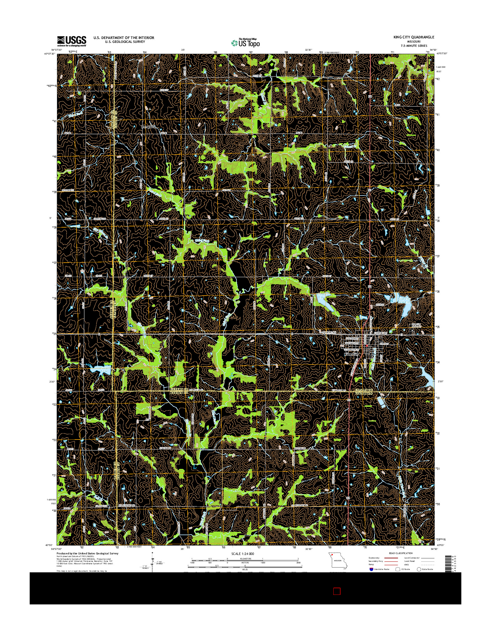 USGS US TOPO 7.5-MINUTE MAP FOR KING CITY, MO 2014