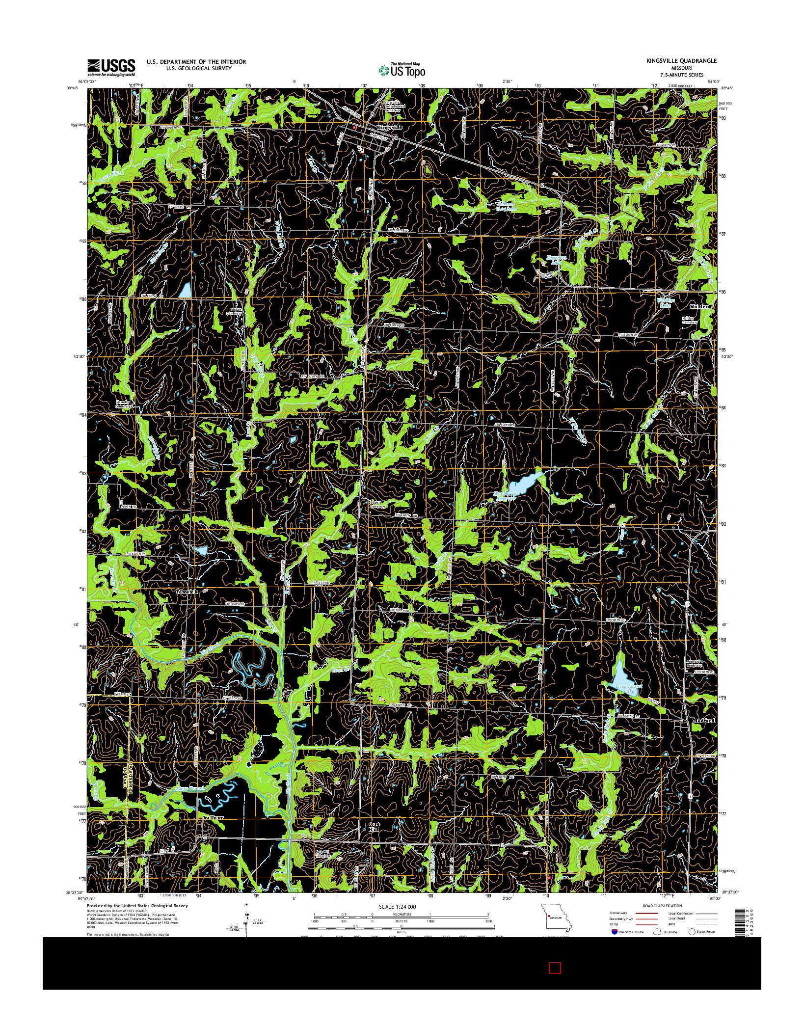 USGS US TOPO 7.5-MINUTE MAP FOR KINGSVILLE, MO 2014