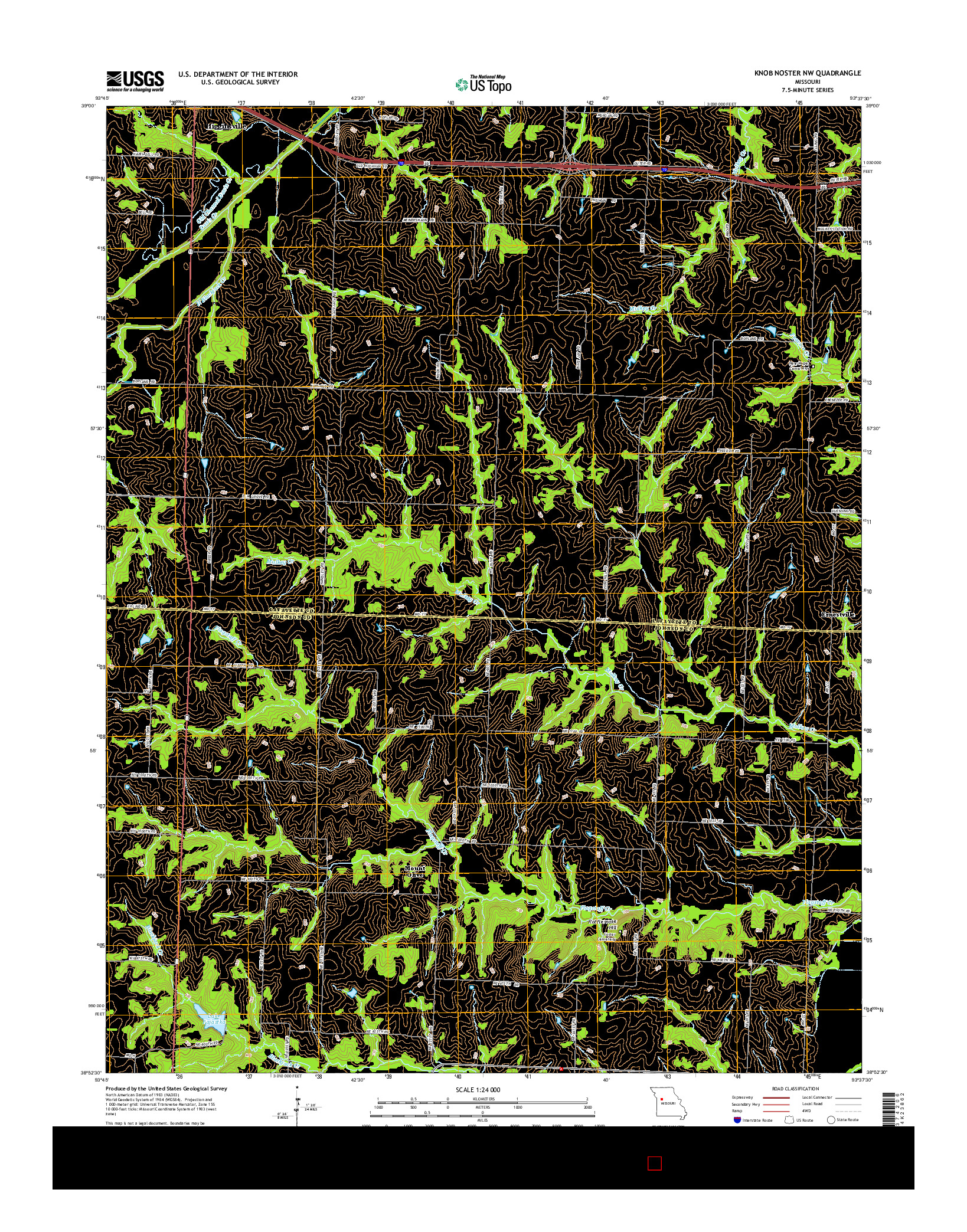 USGS US TOPO 7.5-MINUTE MAP FOR KNOB NOSTER NW, MO 2014