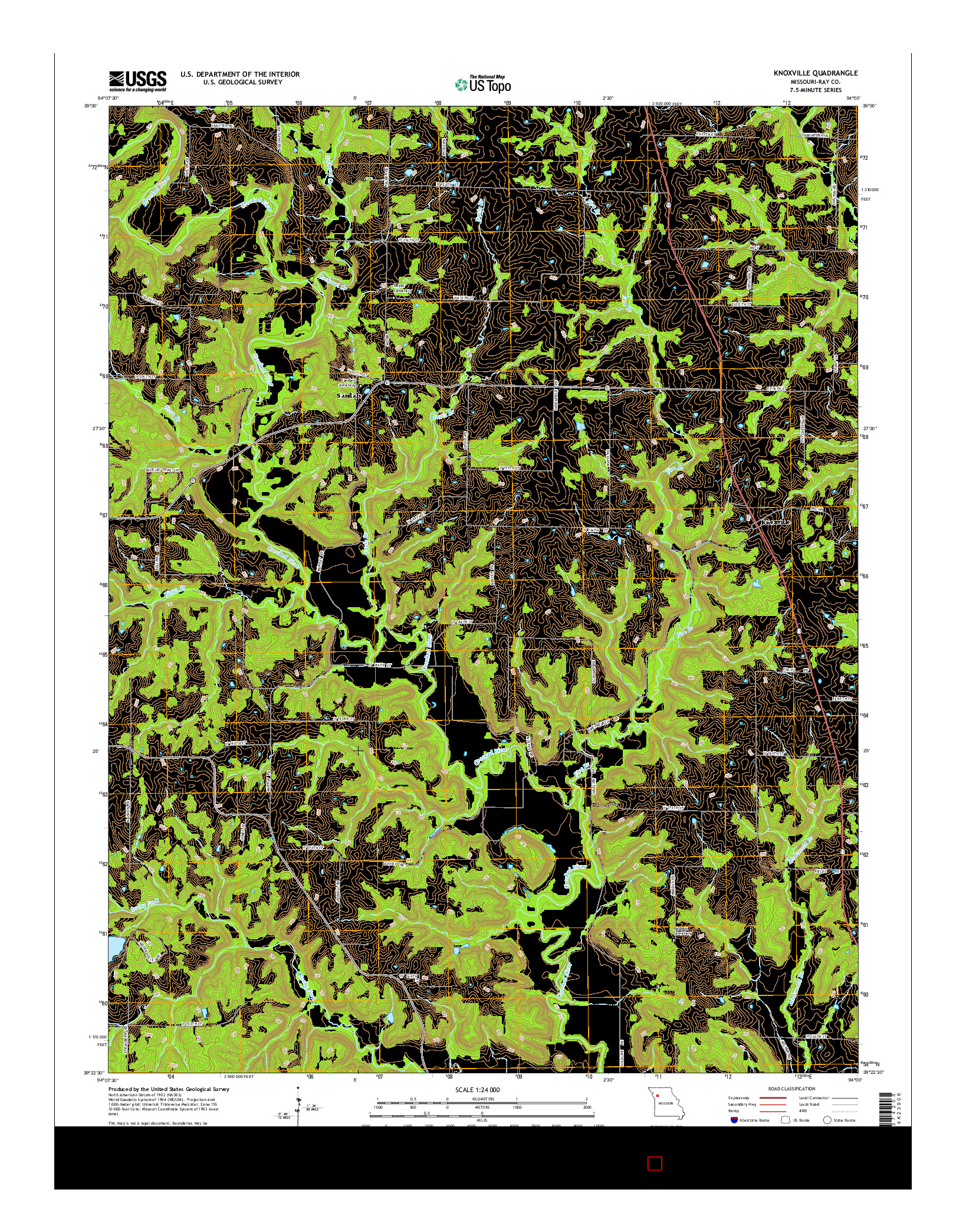 USGS US TOPO 7.5-MINUTE MAP FOR KNOXVILLE, MO 2014