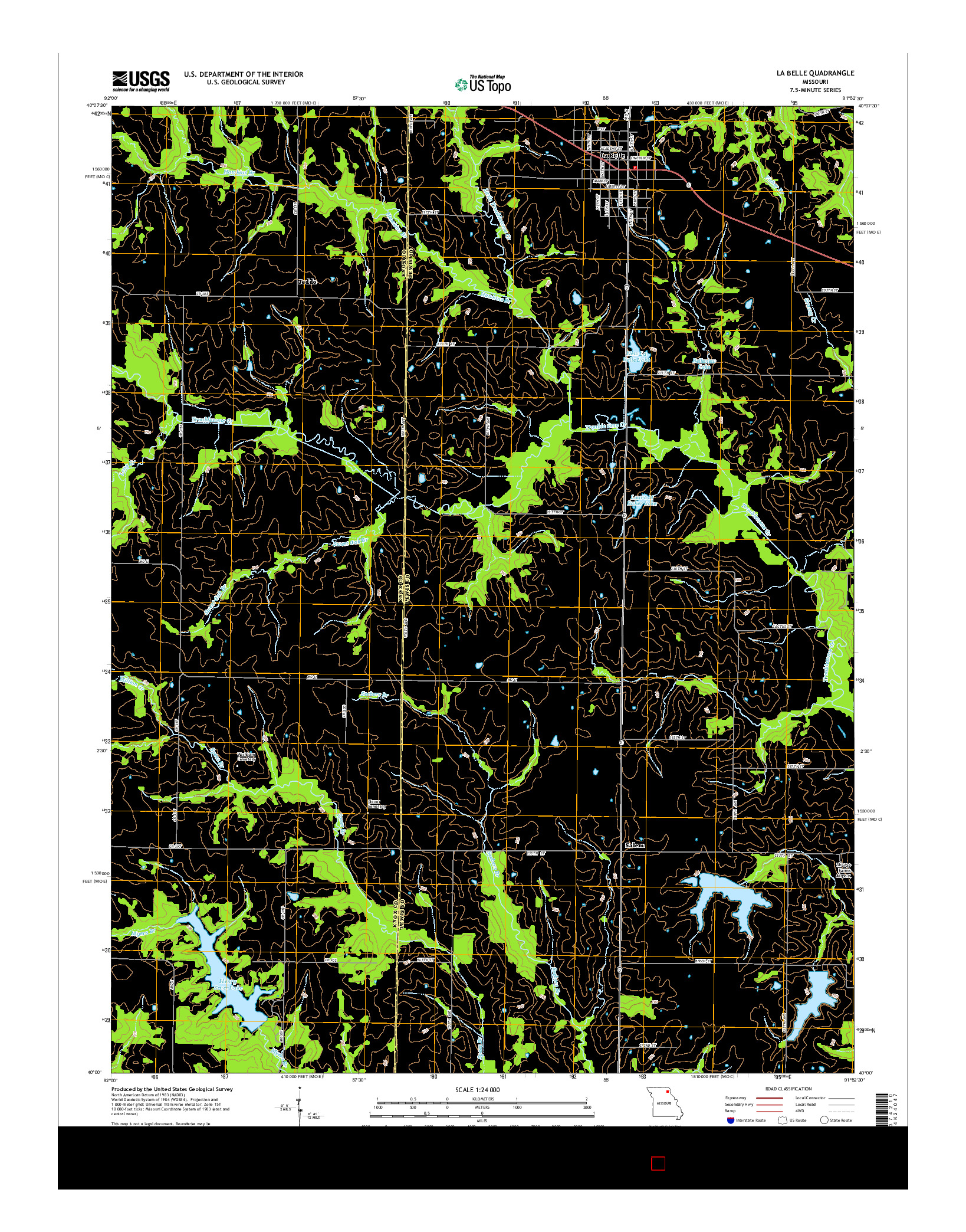 USGS US TOPO 7.5-MINUTE MAP FOR LA BELLE, MO 2014