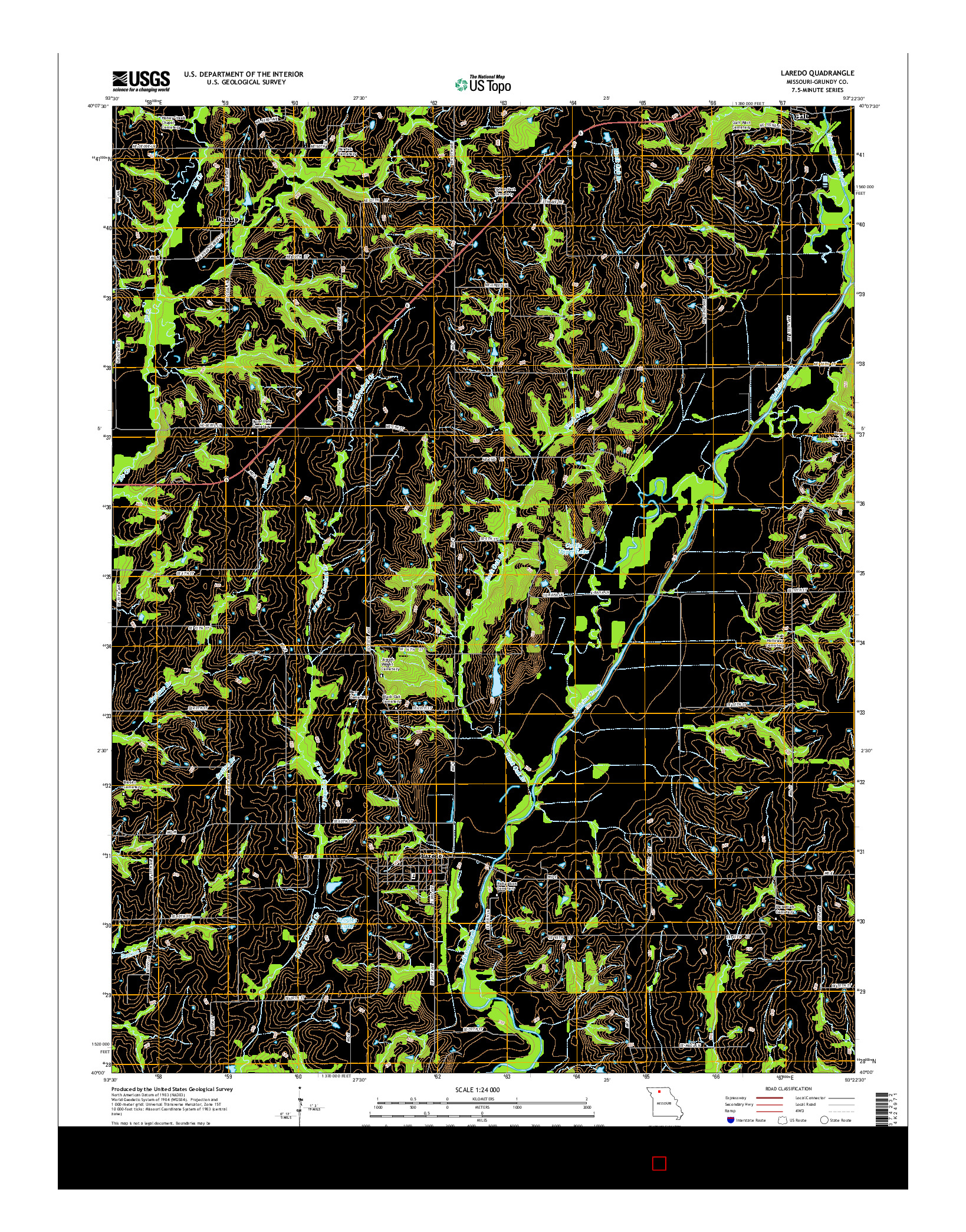 USGS US TOPO 7.5-MINUTE MAP FOR LAREDO, MO 2014