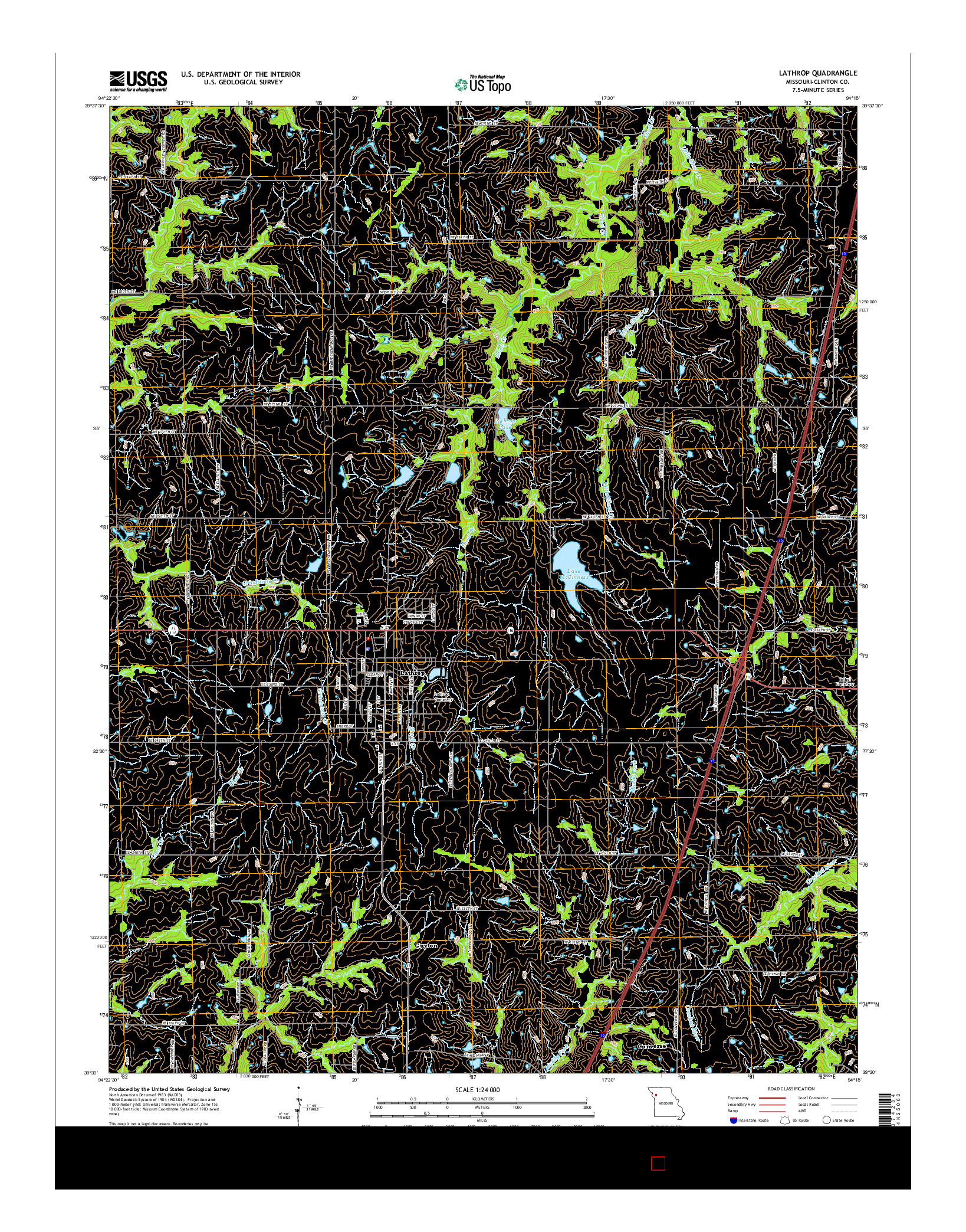 USGS US TOPO 7.5-MINUTE MAP FOR LATHROP, MO 2014