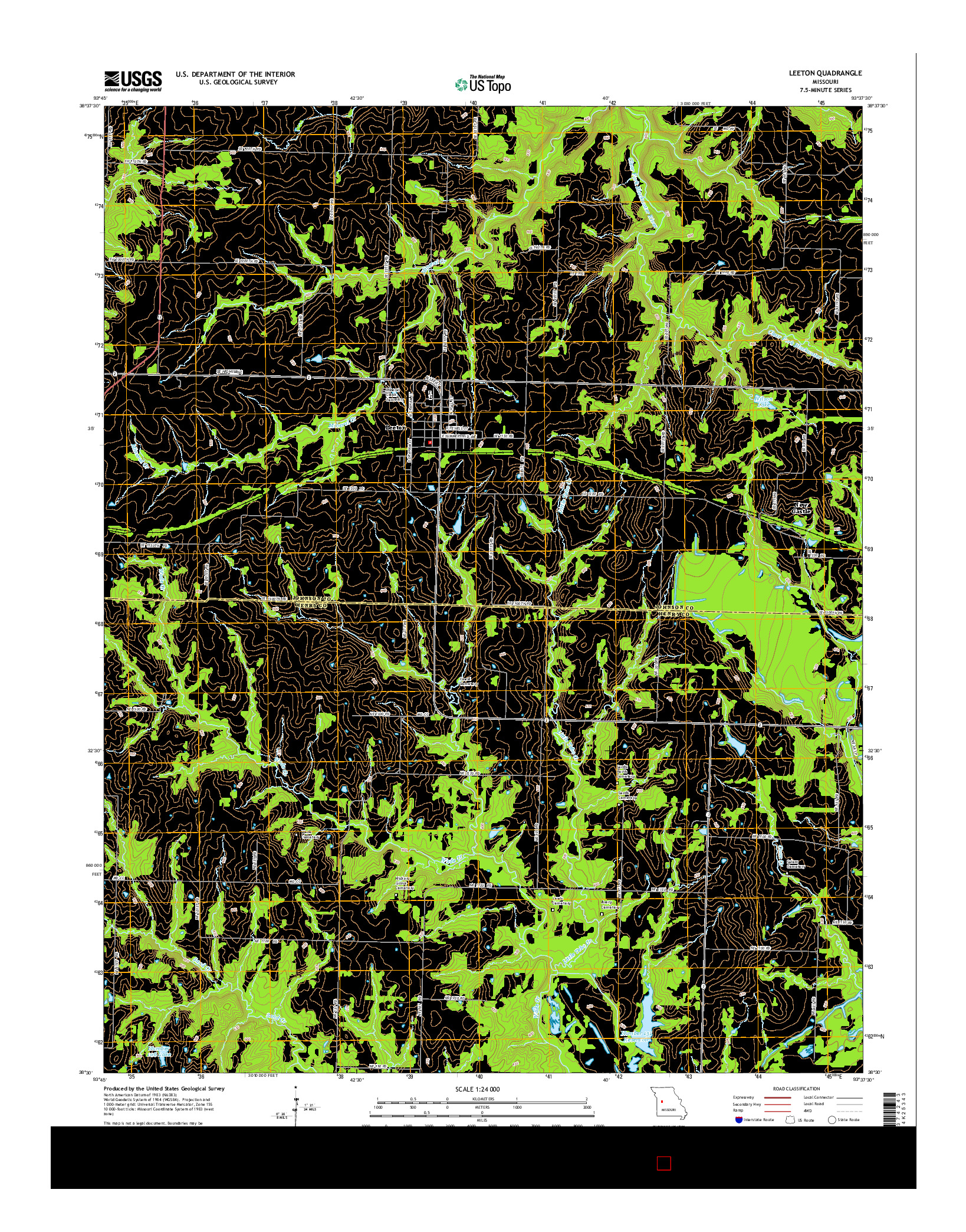 USGS US TOPO 7.5-MINUTE MAP FOR LEETON, MO 2014