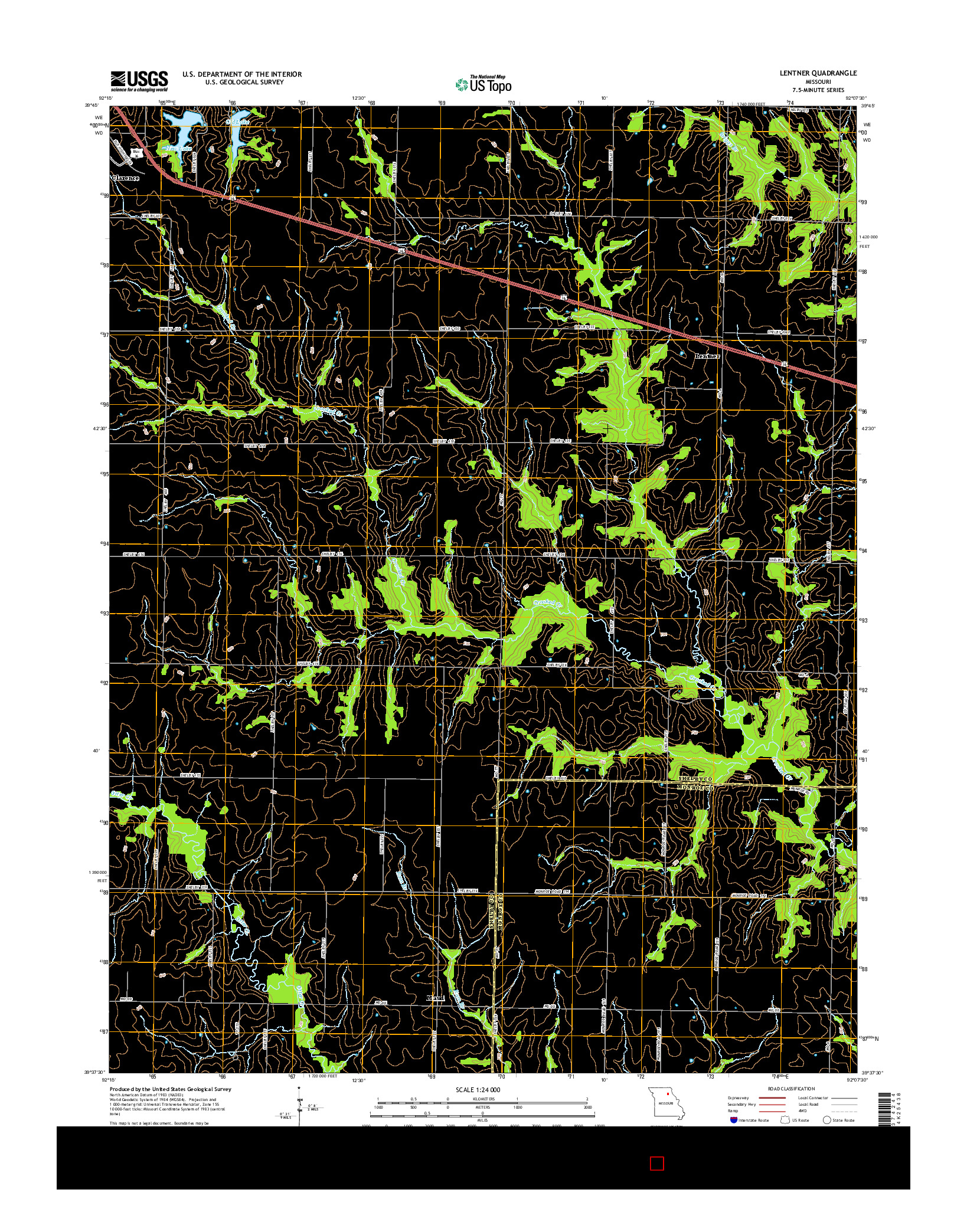 USGS US TOPO 7.5-MINUTE MAP FOR LENTNER, MO 2014