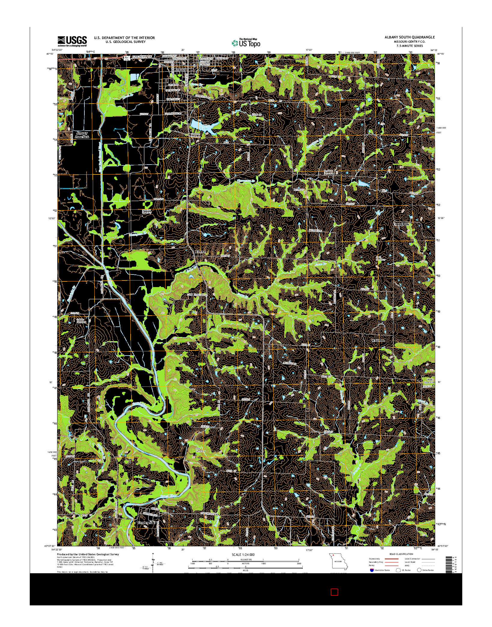 USGS US TOPO 7.5-MINUTE MAP FOR ALBANY SOUTH, MO 2014