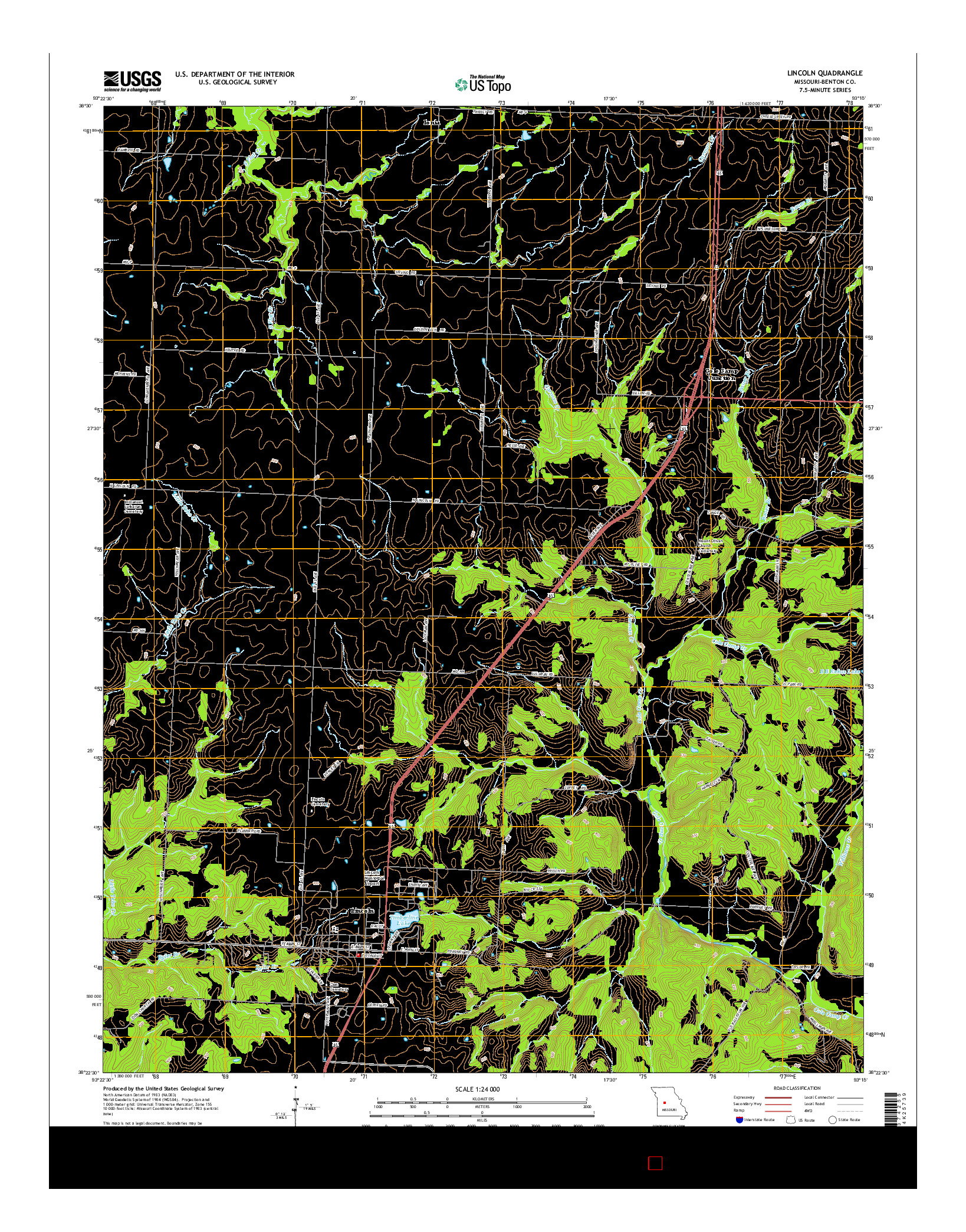 USGS US TOPO 7.5-MINUTE MAP FOR LINCOLN, MO 2014
