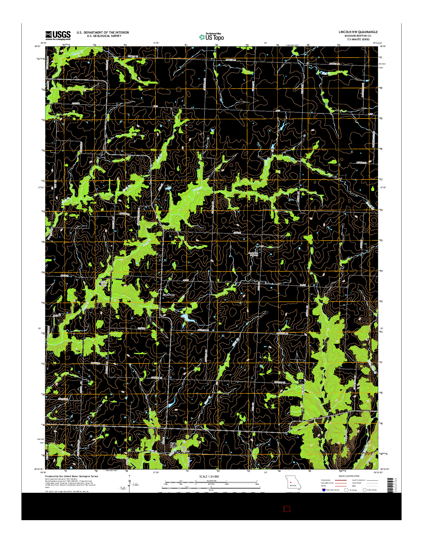 USGS US TOPO 7.5-MINUTE MAP FOR LINCOLN NW, MO 2014